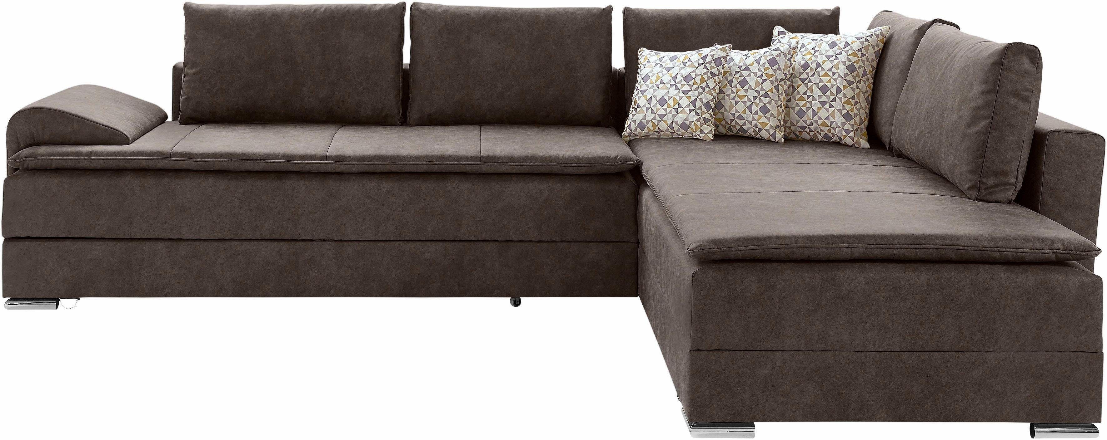 INOSIGN Hoekbank Boxspringbed Night & Day L-vorm met permanente slaapfunctie met armleuning
