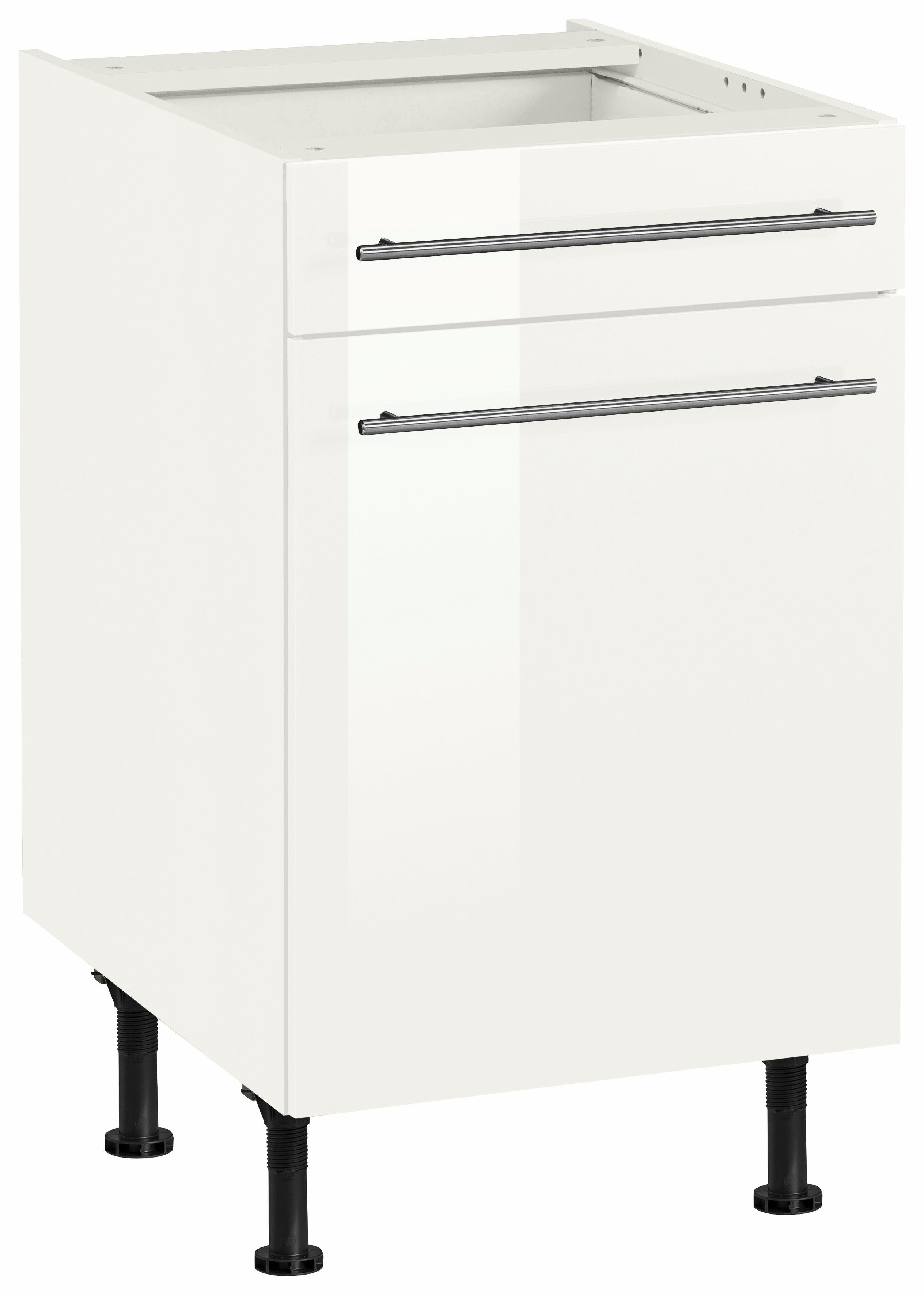 OPTIFIT Onderkast Bern 50 cm breed, met deur en lade, in hoogte verstelbare poten onderkasten wit