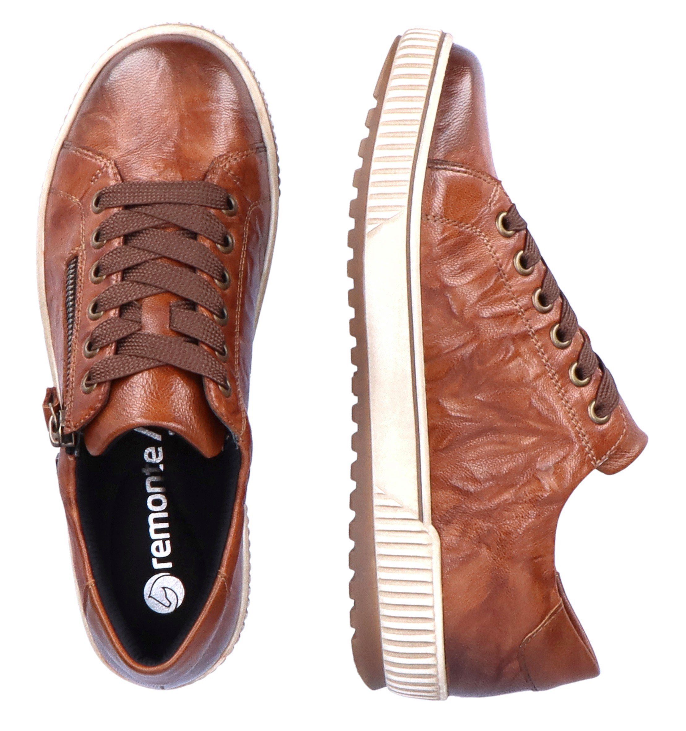 Remonte Plateausneakers vrijetijdsschoen, lage schoen, veterschoen met buitenrits