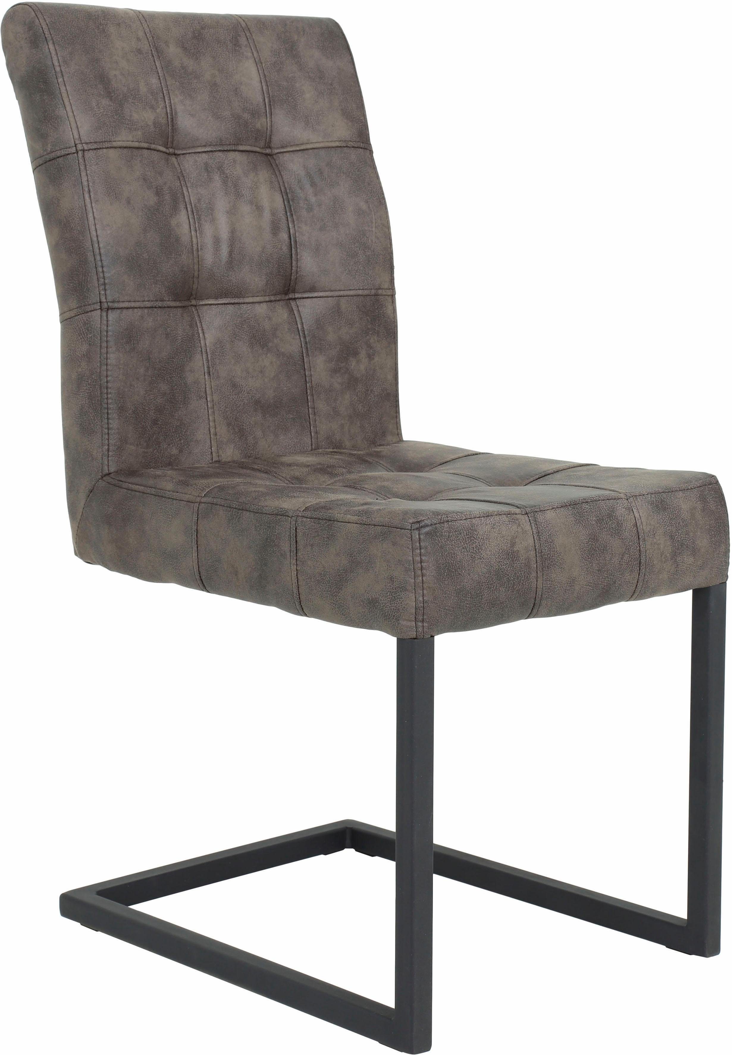 HELA Eetkamerstoel DONNA Sledestoel met vintage bekleding van microvezel stof (set, 2 stuks)