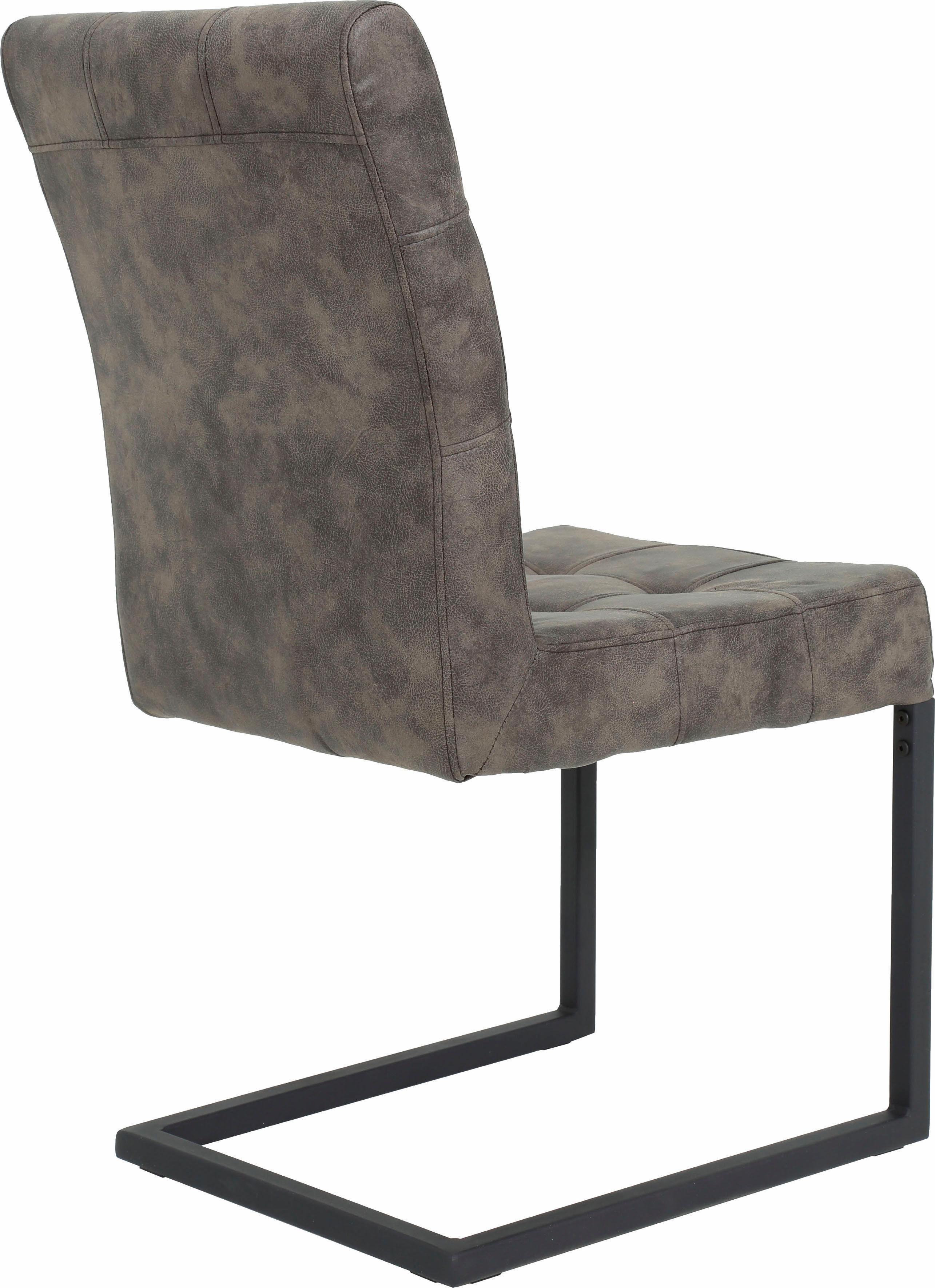 HELA Eetkamerstoel DONNA Sledestoel met vintage bekleding van microvezel stof (set, 2 stuks)