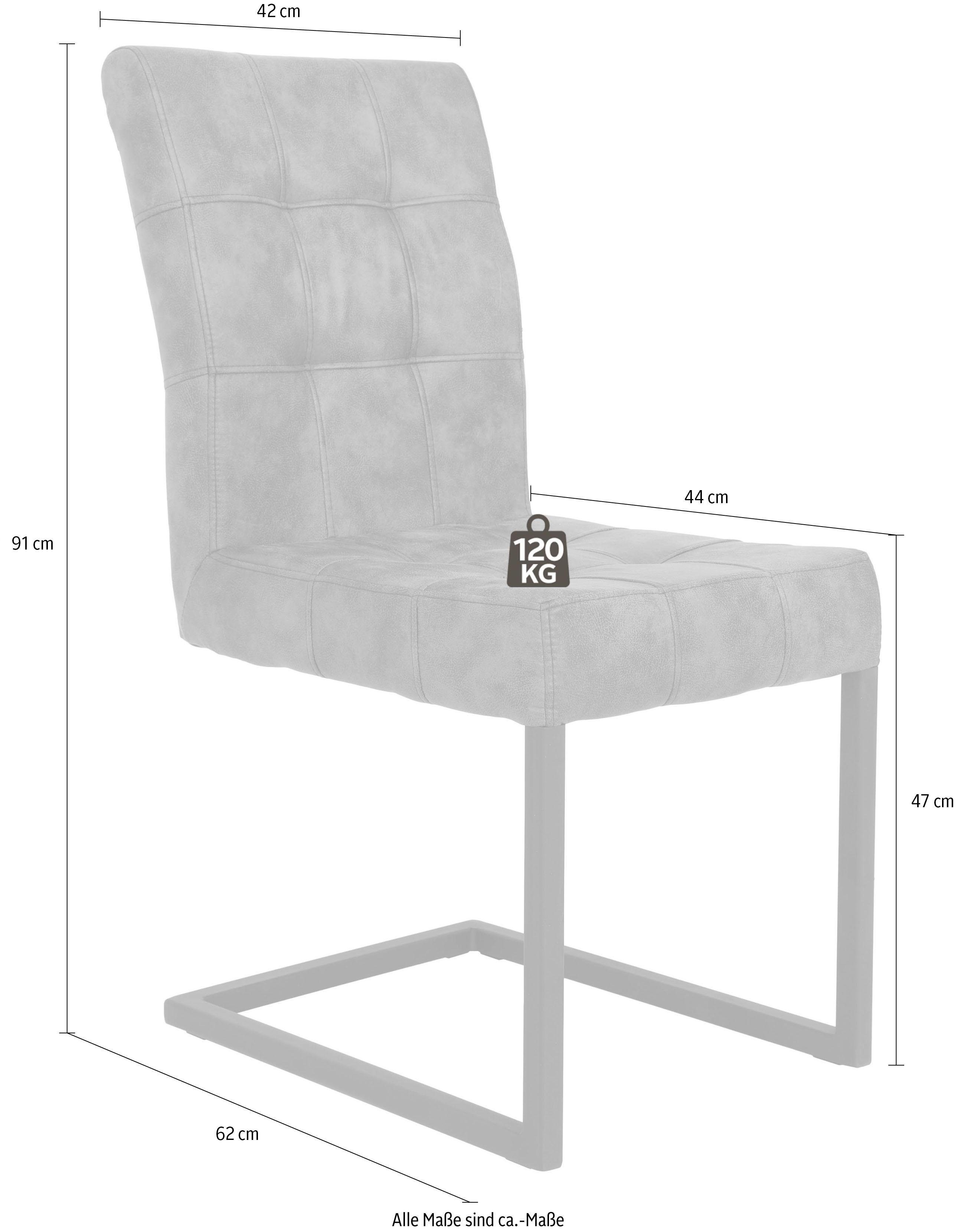 HELA Eetkamerstoel DONNA Sledestoel met vintage bekleding van microvezel stof (set, 2 stuks)