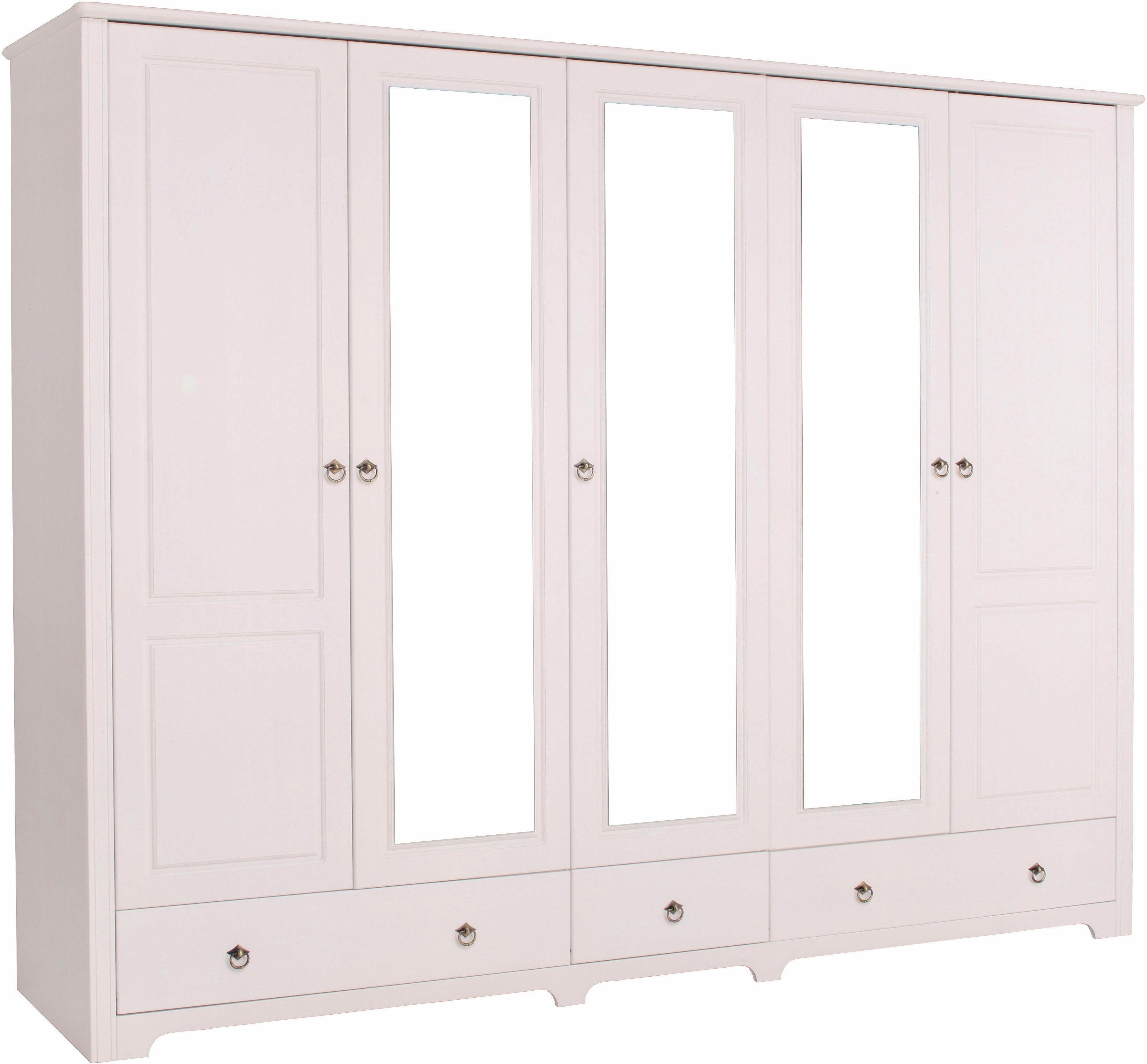 Home affaire Slaapkamerserie Hugo Bed 180 x 200 cm, 5-deurs kledingkast en 2 nachtkastjes (set, 4-delig)