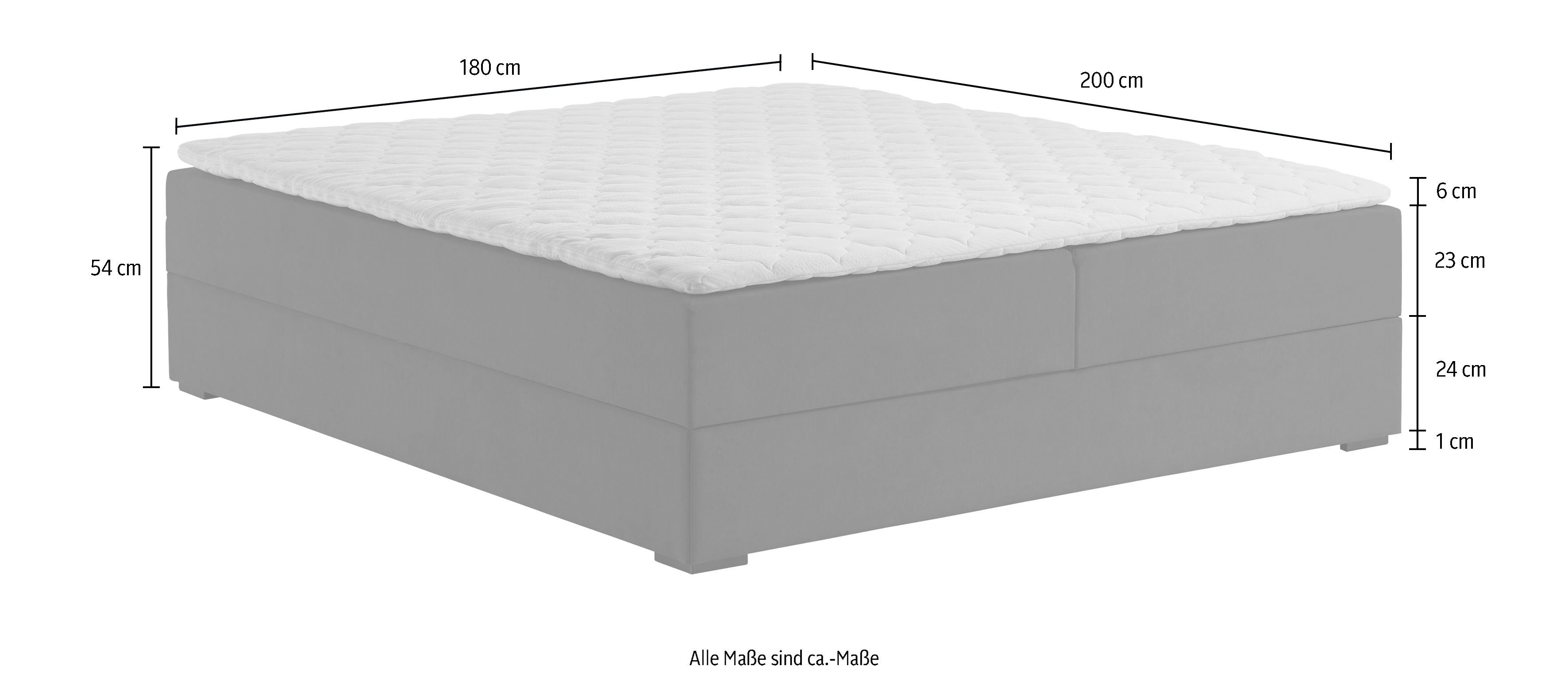 ATLANTIC home collection Boxspring Lucy zonder hoofdbord, vrij plaatsbaar, met bedkist