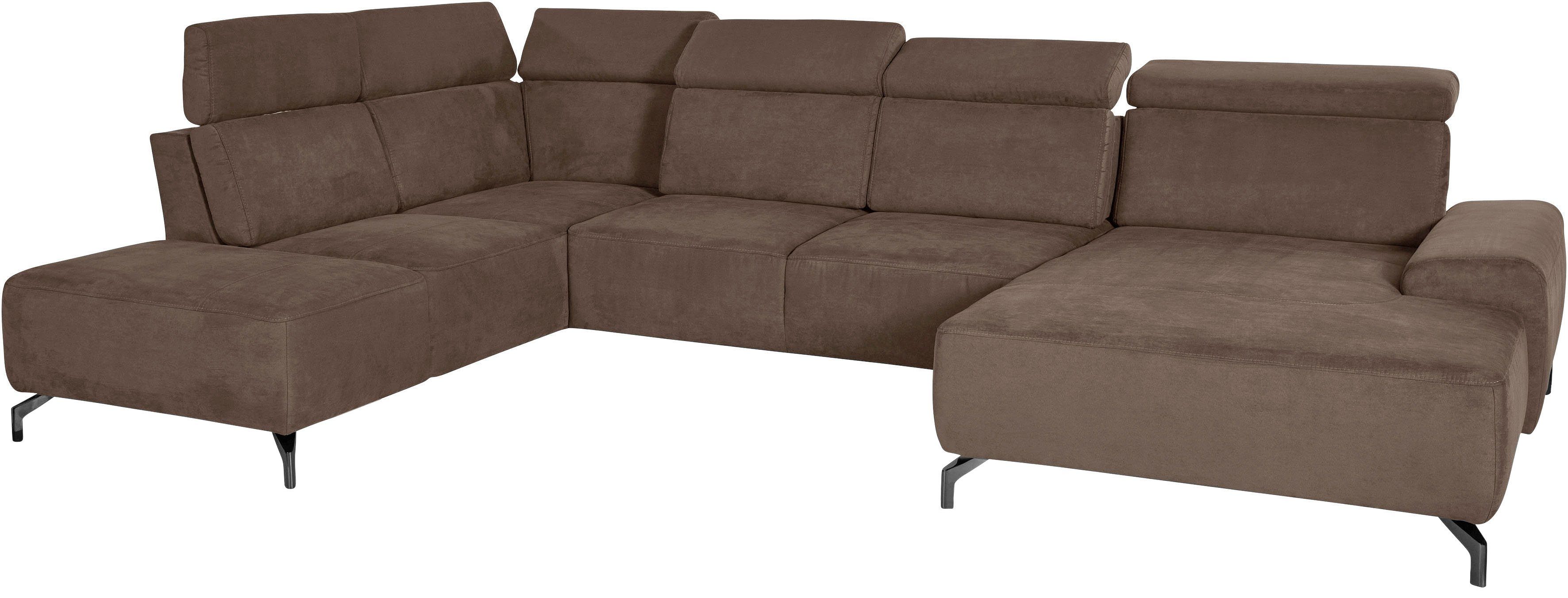 sit&more Zithoek Gizeh U-vorm 12 cm poothoogte, inclusief zitdiepteverstelling en verstelbare hoofdsteun