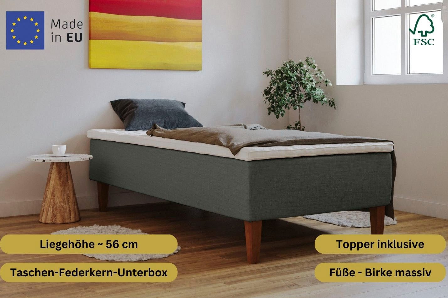 Home affaire Boxspring Osterberg met pocketbinnenveringsbox