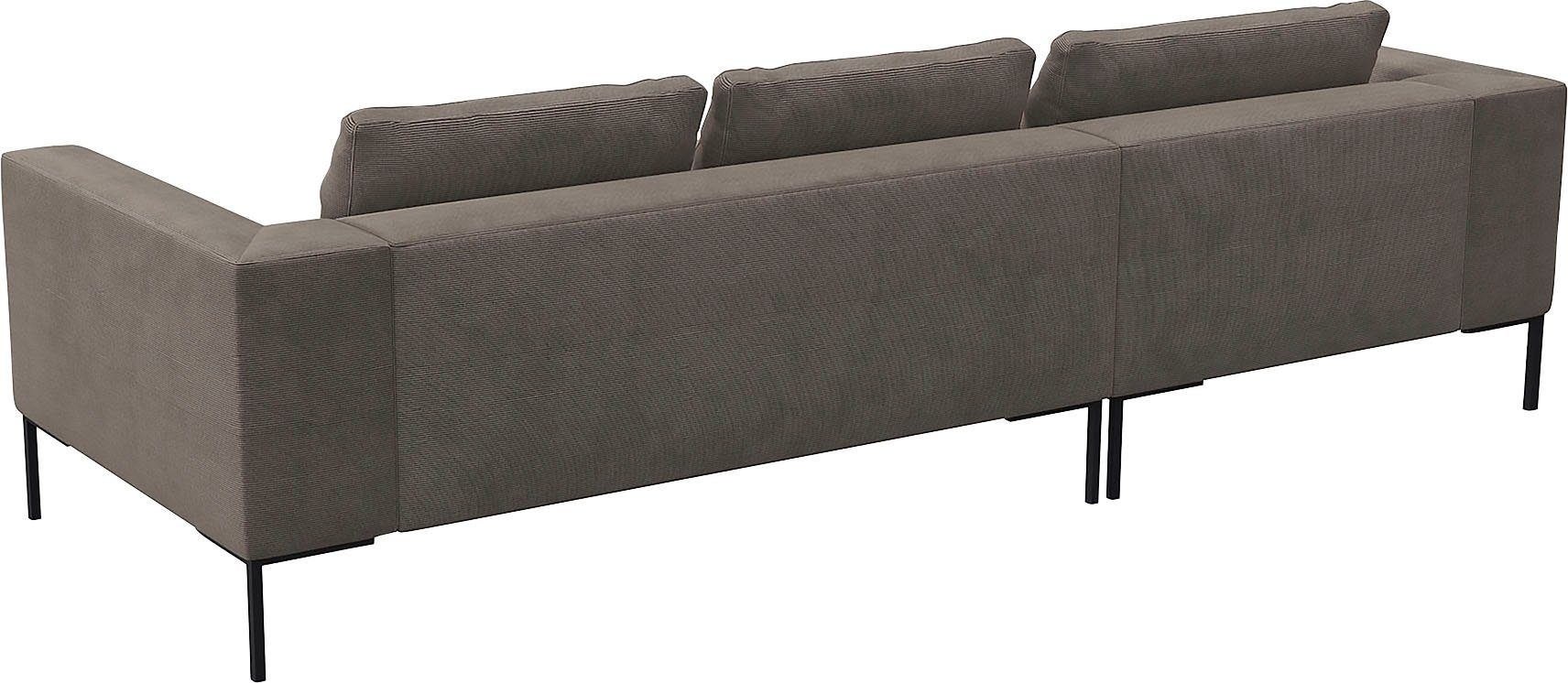 FLEXLUX Hoekbank Loano, geweldige zitcomfort, L-vorm moderne zitbank, vrijstaand, losse kussens, koudschuim in de zitting