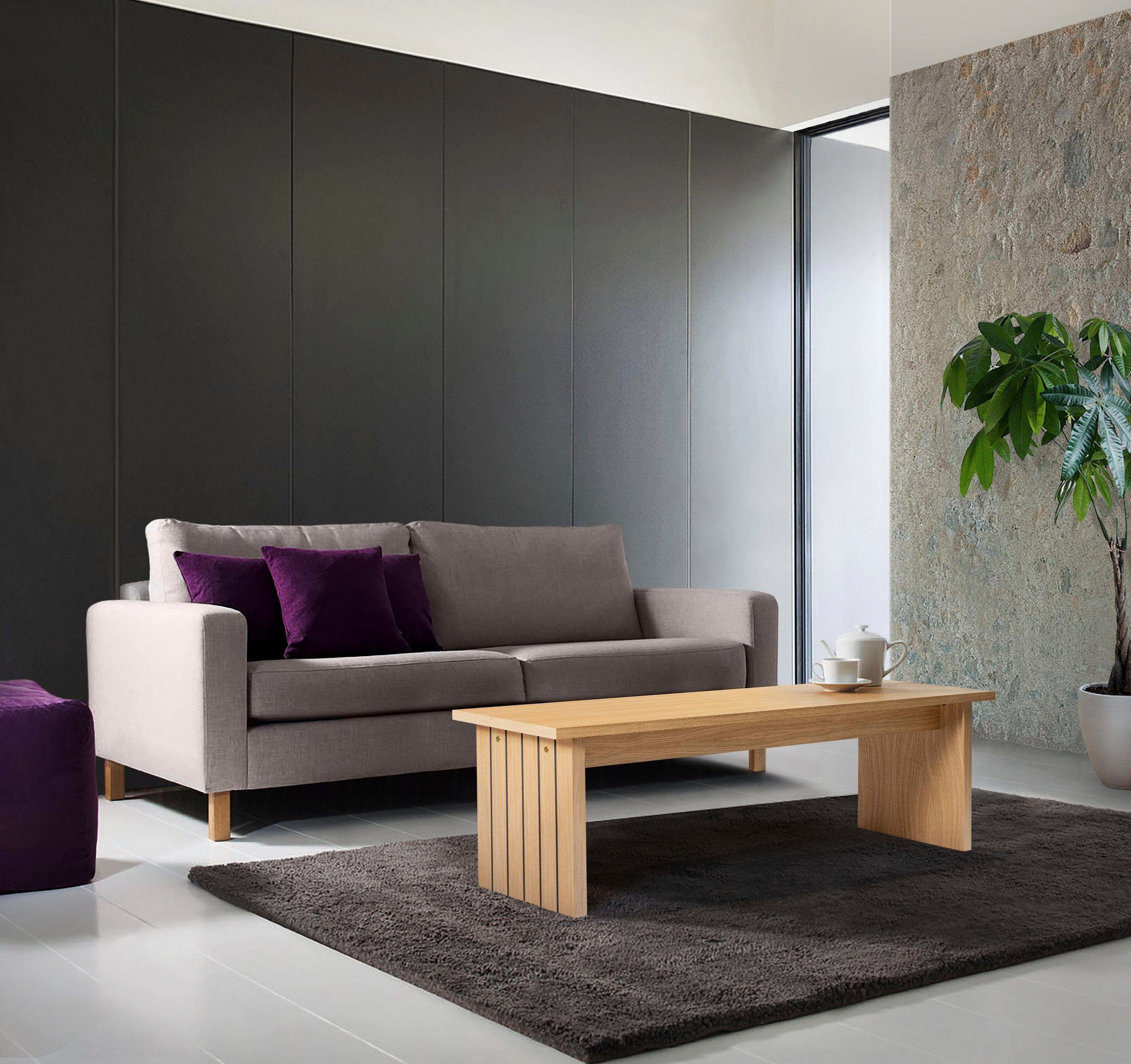 Woodman Salontafel Stripe Houtfineer van eiken
