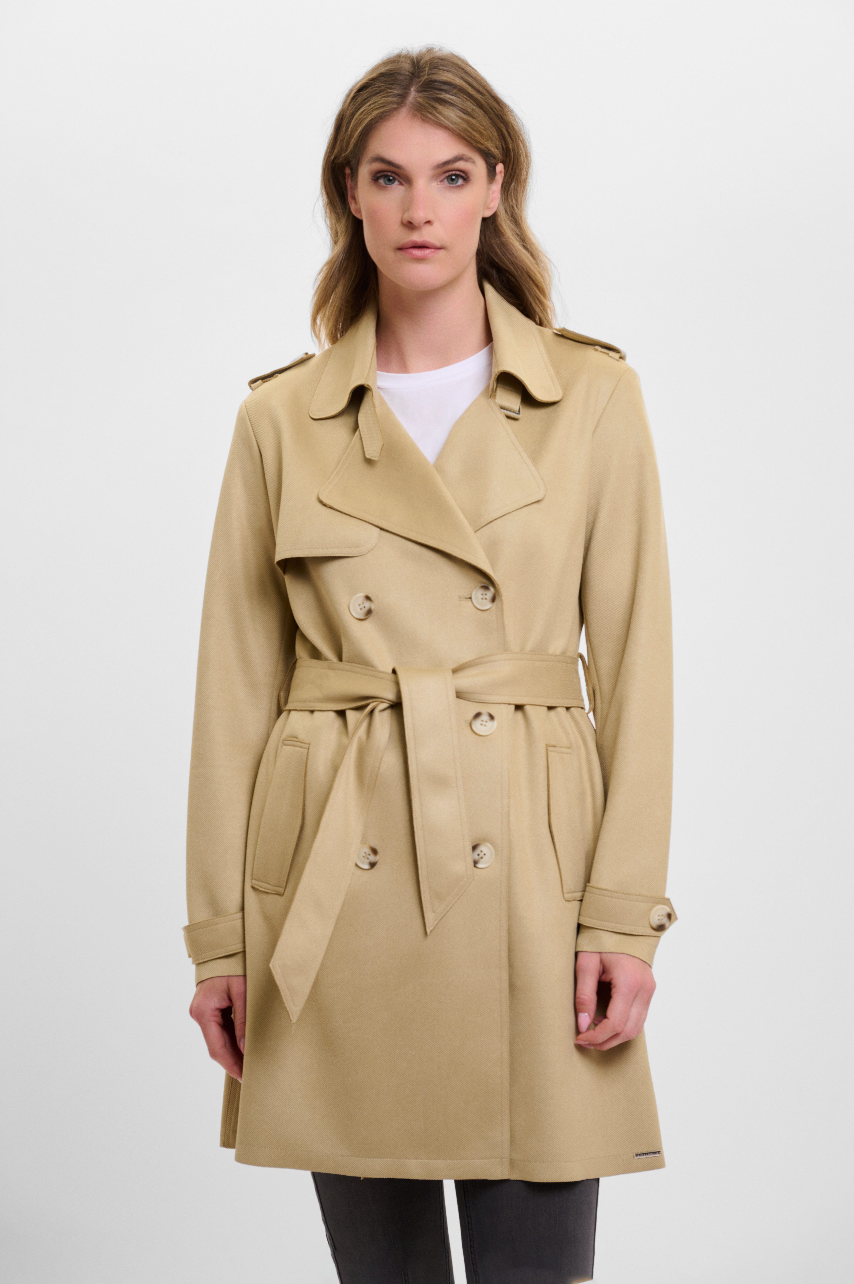 Rino & Pelle Trenchcoat KYONA met reverskraag en bindceintuur