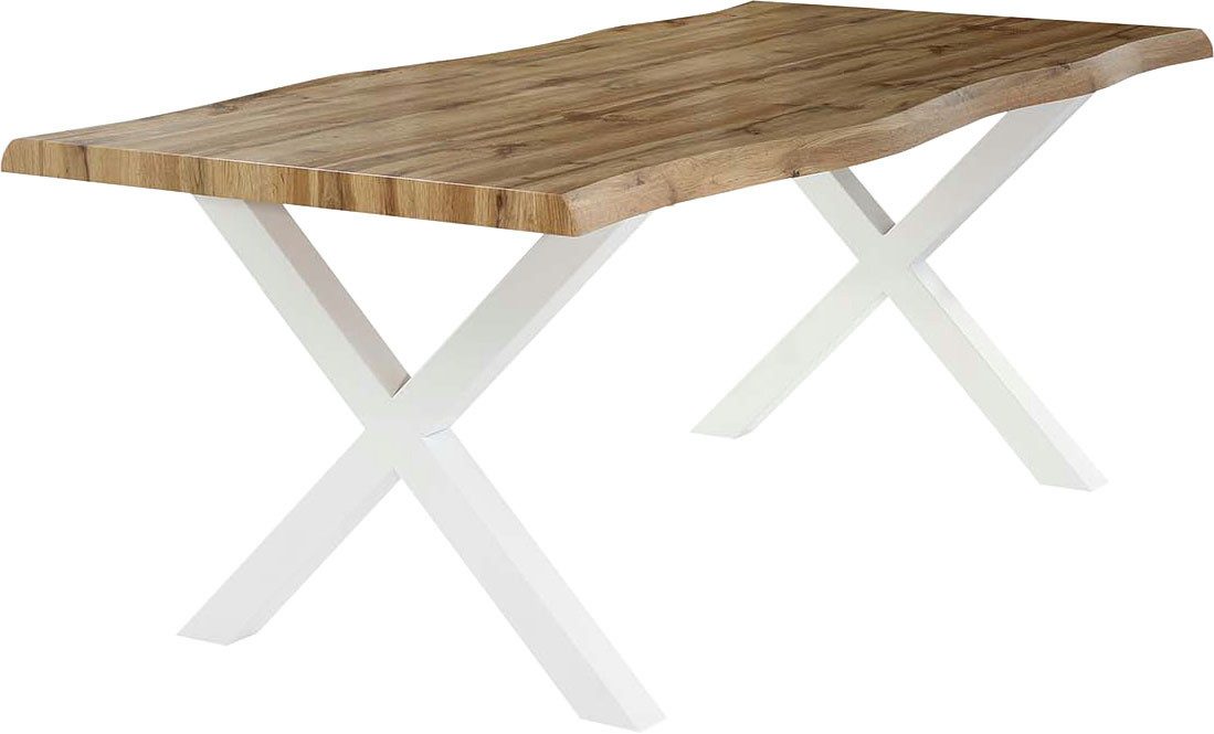 Jockenhöfer Gruppe Eettafel Wilson in boomrand-optiek, 200x100 cm, frame wit