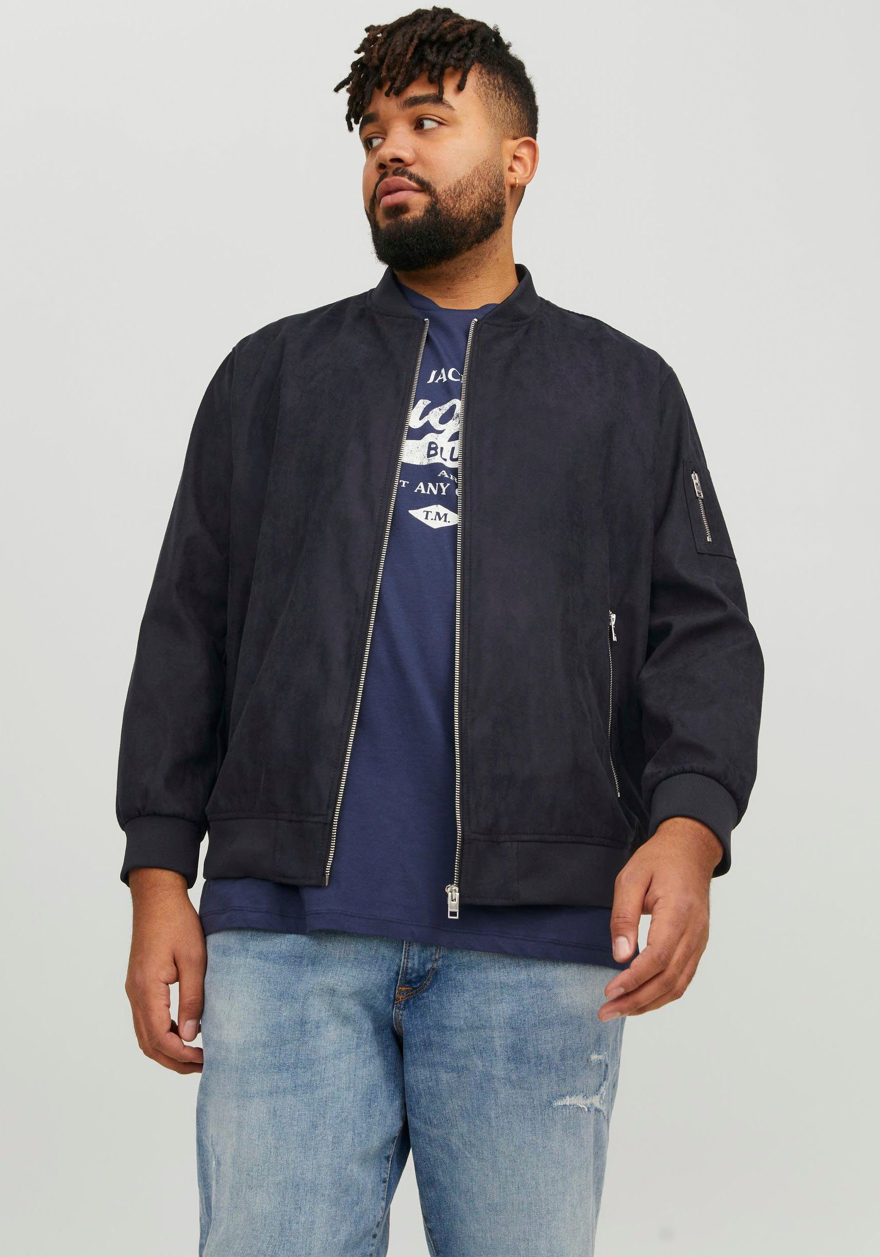 Jack & Jones PlusSize Blouson JJEROCKY FAUX SUEDE BOMBER PLS