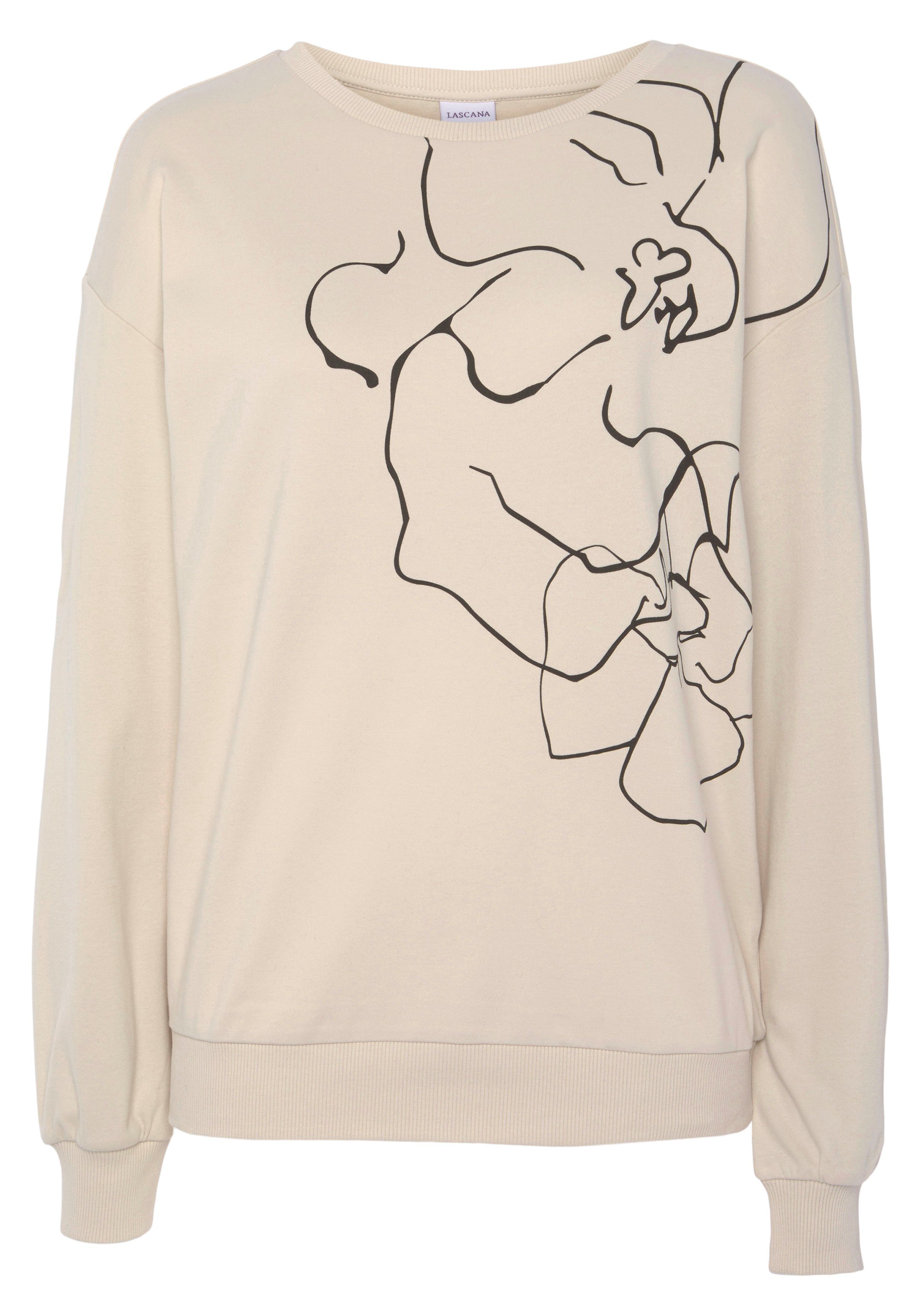 Lascana Sweatshirt Loungeshirt met print loungewear
