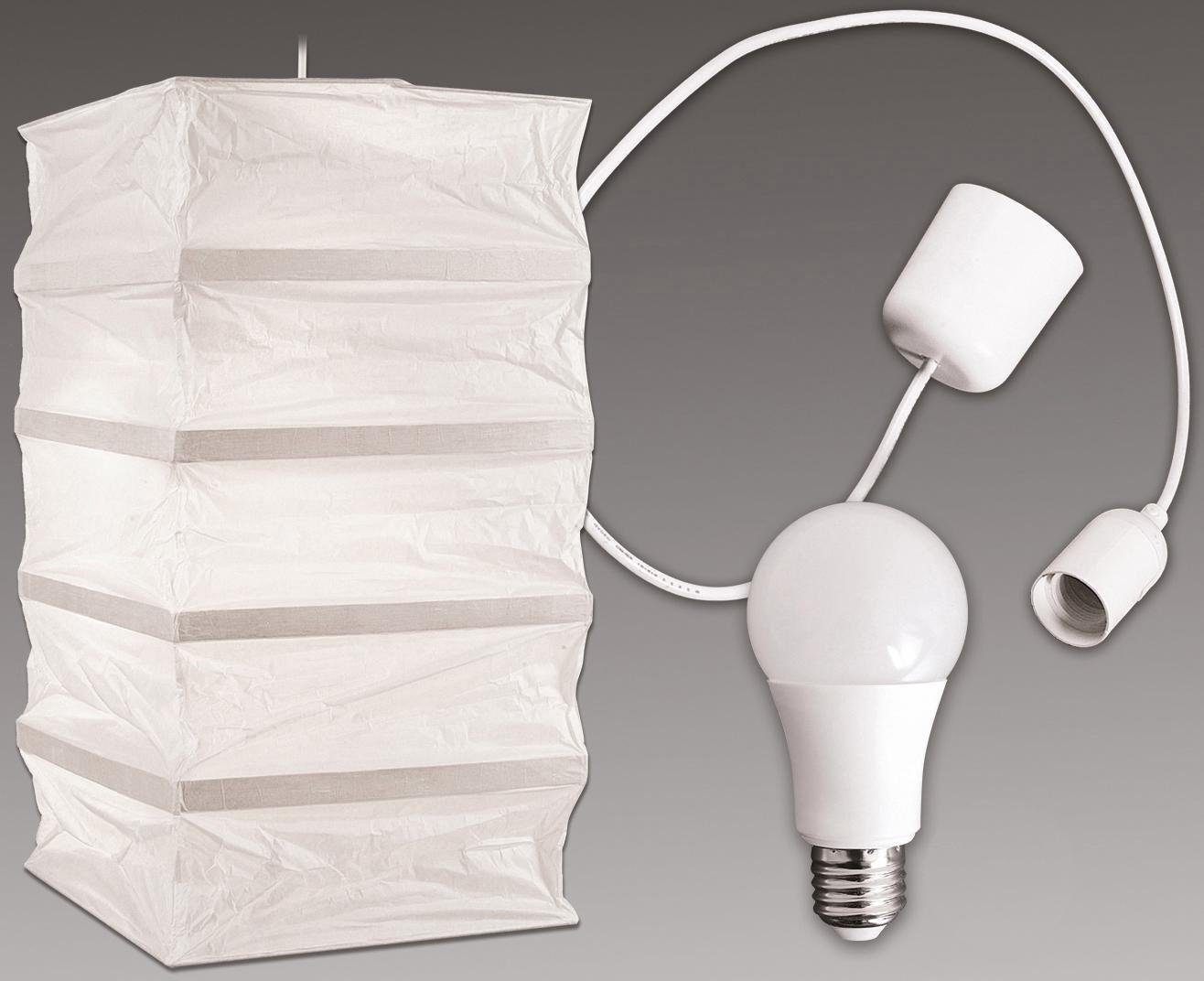 näve Led-hanglamp PAPER Led papier-hanglamp, incl.1xE27x10W led,wit,niet dimbaar