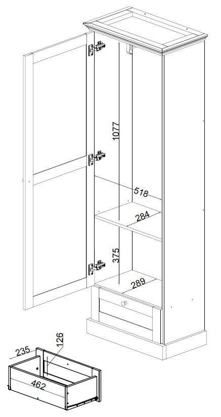Home affaire Kledingkast Binz met mooie hout-look, met vele opbergmogelijkheden, hoogte 180 cm