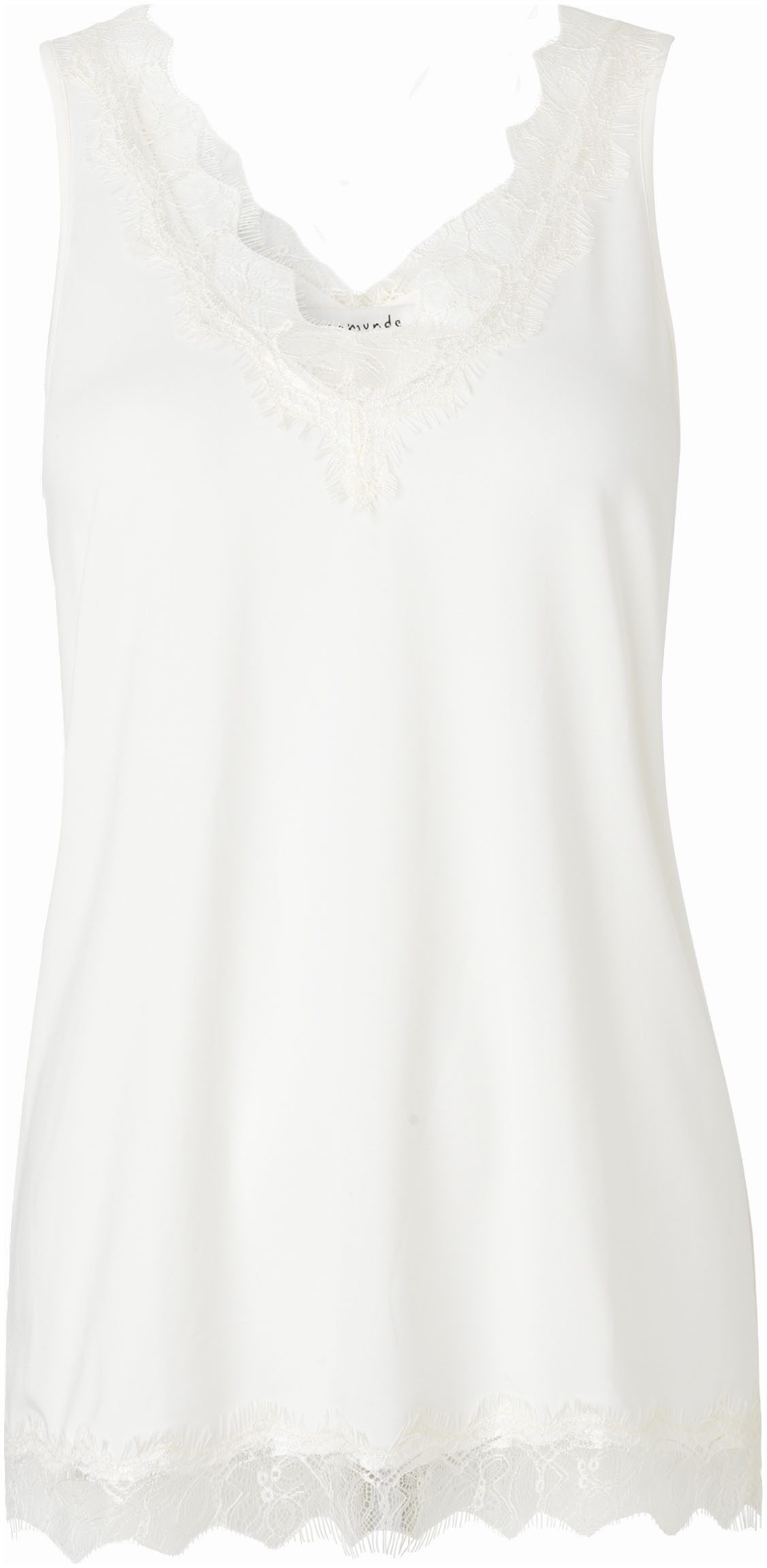 rosemunde Shirt voor eronder Billie Tank Top met prachtige vintage kanten afwerking aan de v-hals en zoom