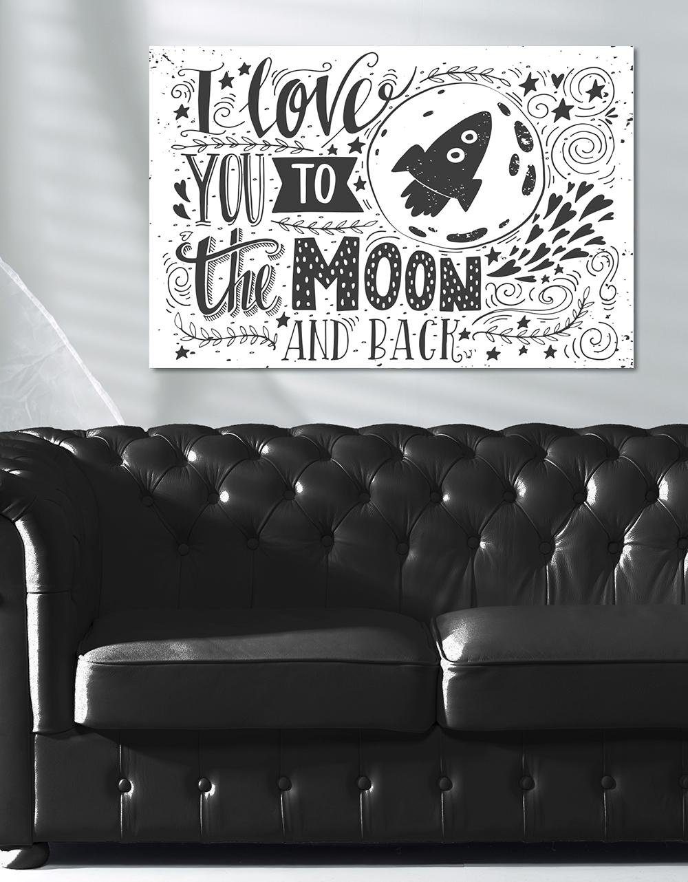 queence Artprint op linnen Moon Premium canvasstof, handgemaakt in Duitsland