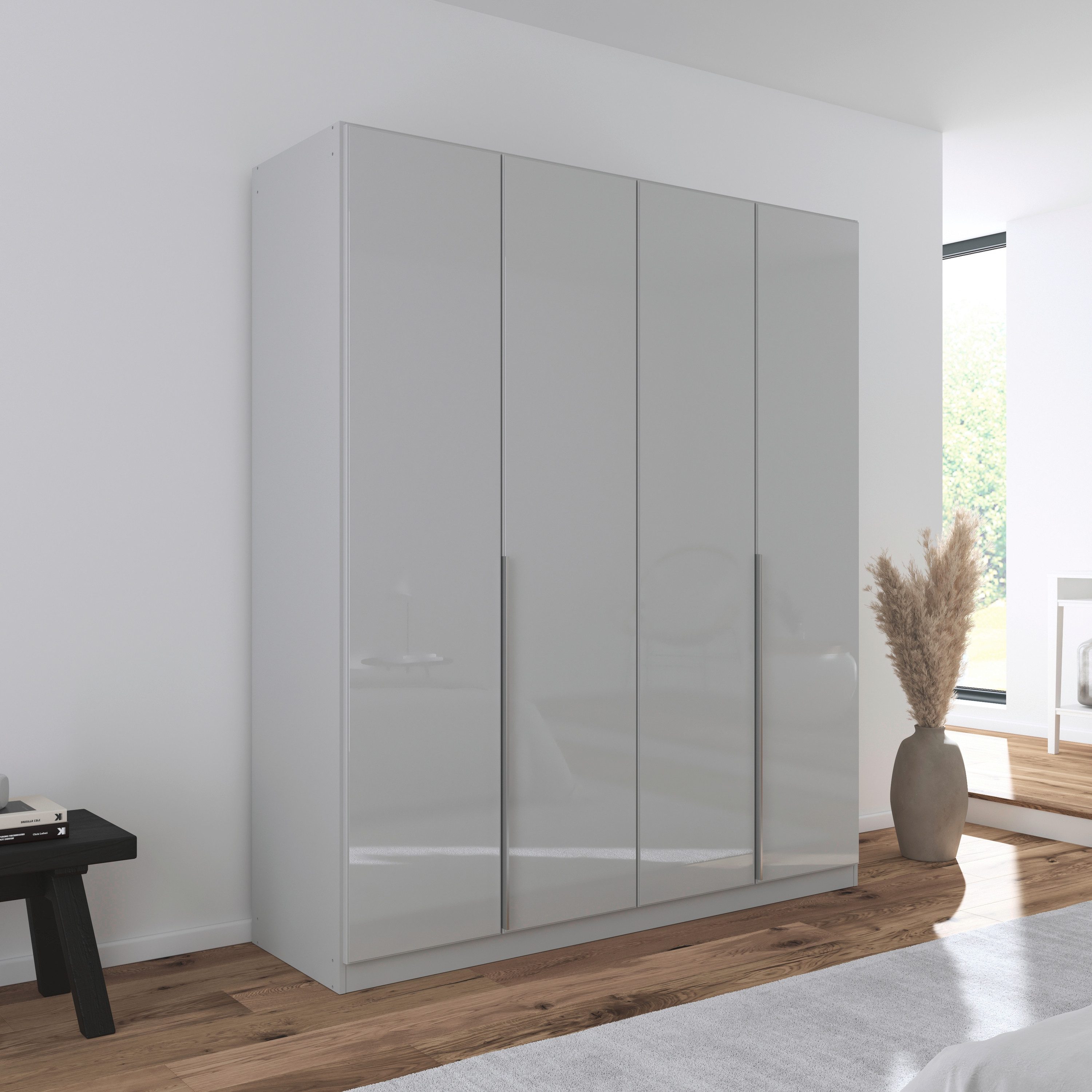 rauch Draaideurkast Kledingkasten kast garderobe AGORDO met glazen front doordachte binnenuitrusting, in 6 breedtes en 2 hoogtes made in germany