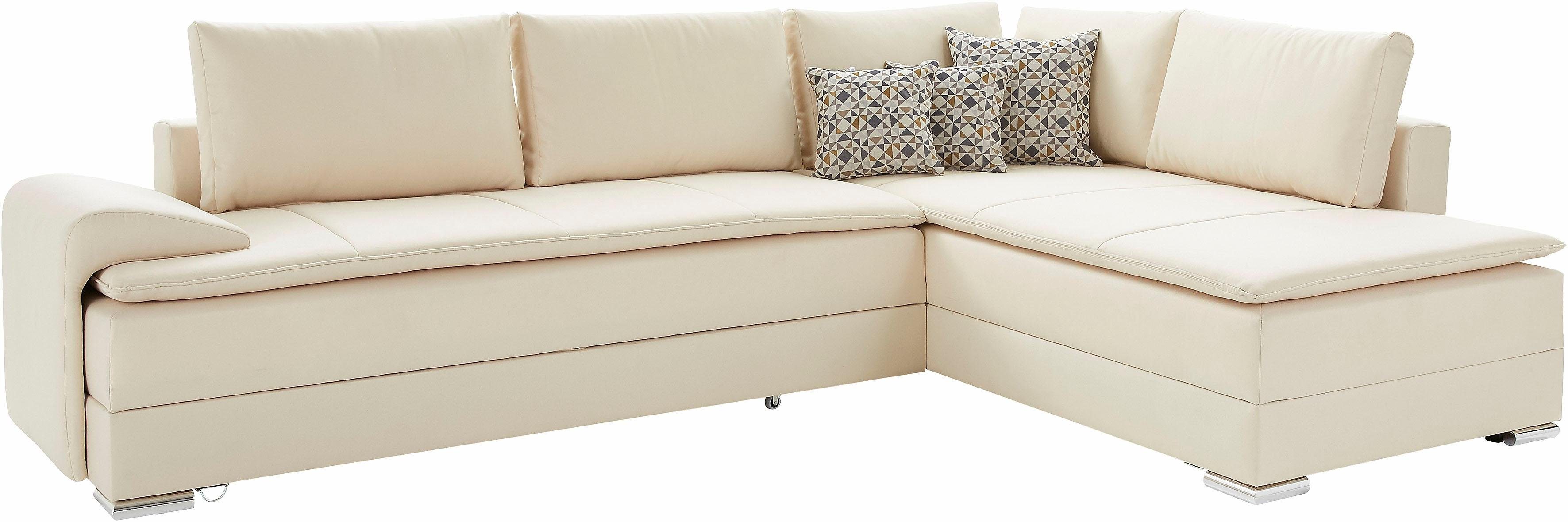 INOSIGN Hoekbank Boxspringbed Night & Day L-vorm met permanente slaapfunctie met armleuning