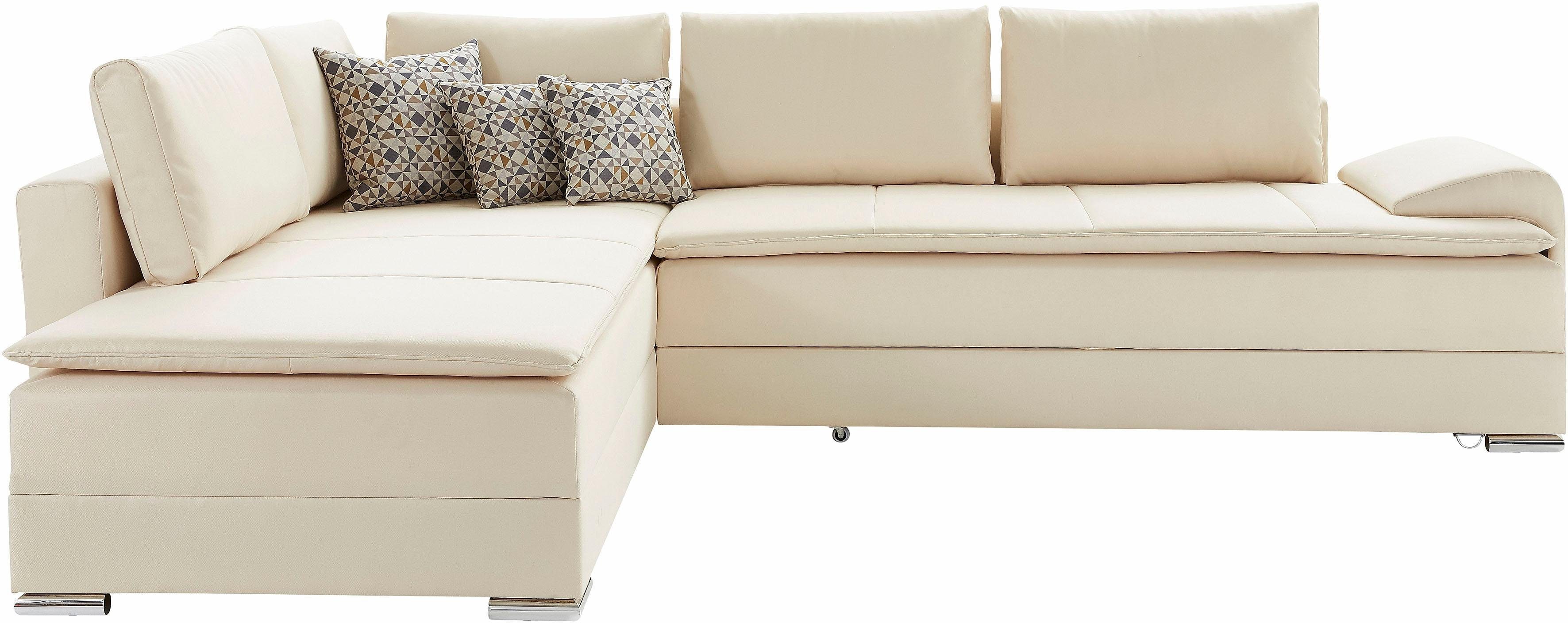 INOSIGN Hoekbank Boxspringbed Night & Day L-vorm met permanente slaapfunctie met armleuning