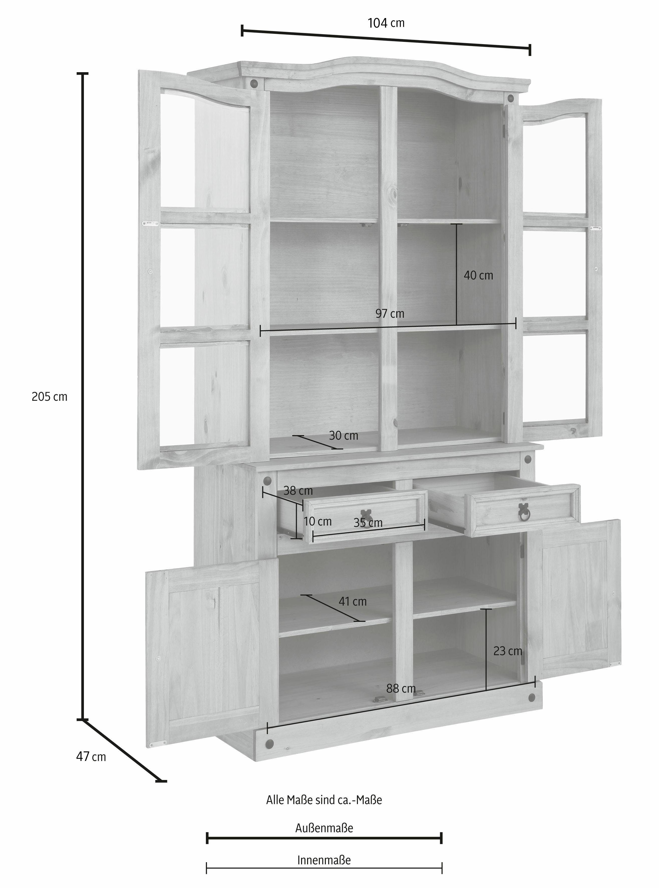 Home affaire Buffetkast MEXICO gemaakt van massief grenen, breedte 106 cm