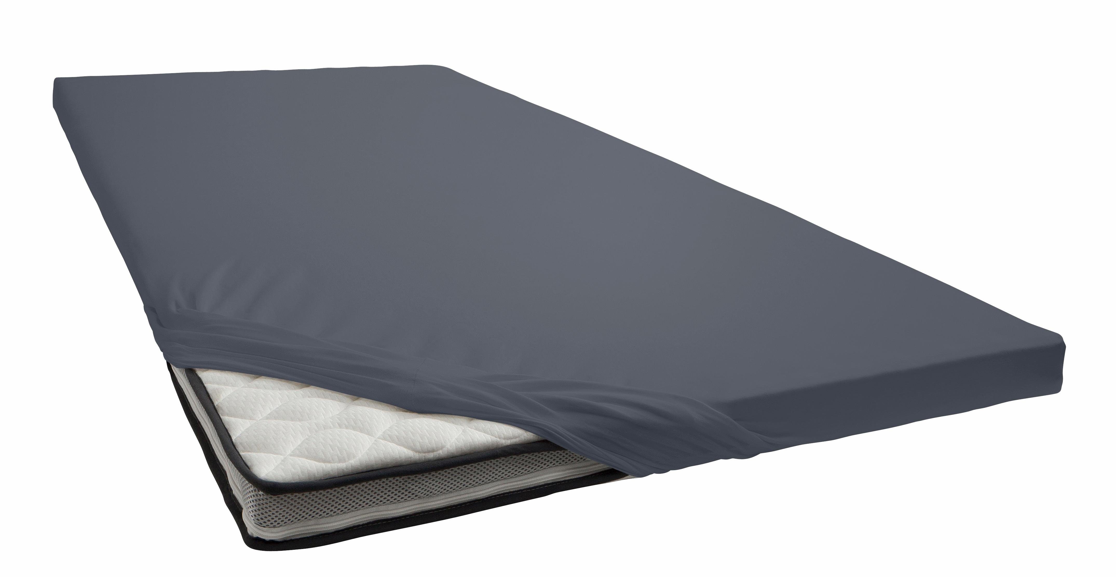 Primera Hoeslaken Elastaan-getwijnd jersey topmatras Van 95% gekamd katoen en 5% elastaan (1 stuk) hoeslakens maat 180-200 cm x 200-220 cm grijs
