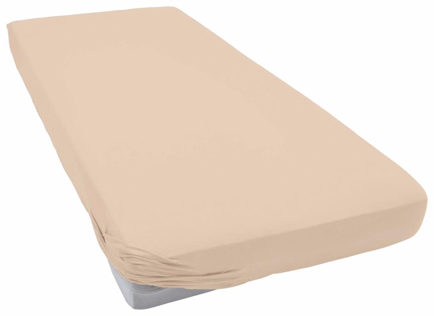 Primera Hoeslaken Elastaan-fijnjersey boxspring (1 stuk) hoeslakens beige