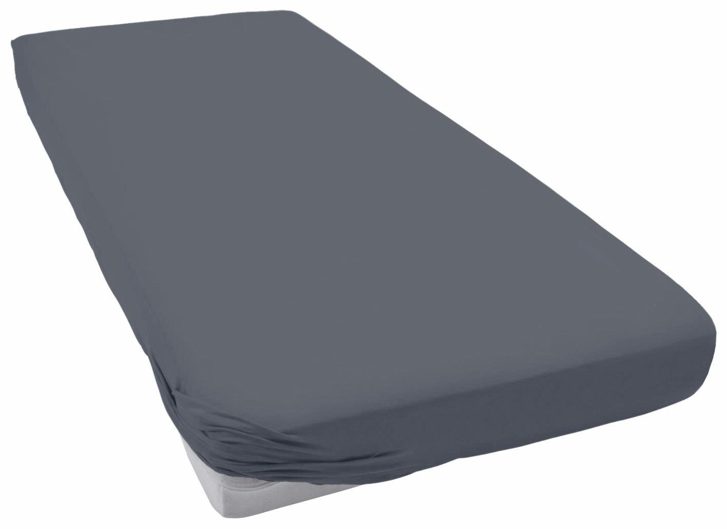 Primera Hoeslaken Elastaan-fijnjersey boxspring (1 stuk) hoeslakens grijs