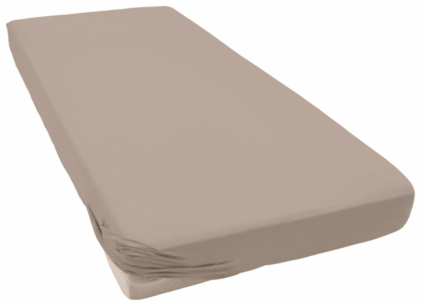 Primera Hoeslaken Elastaan-fijnjersey boxspring (1 stuk) hoeslakens bruin