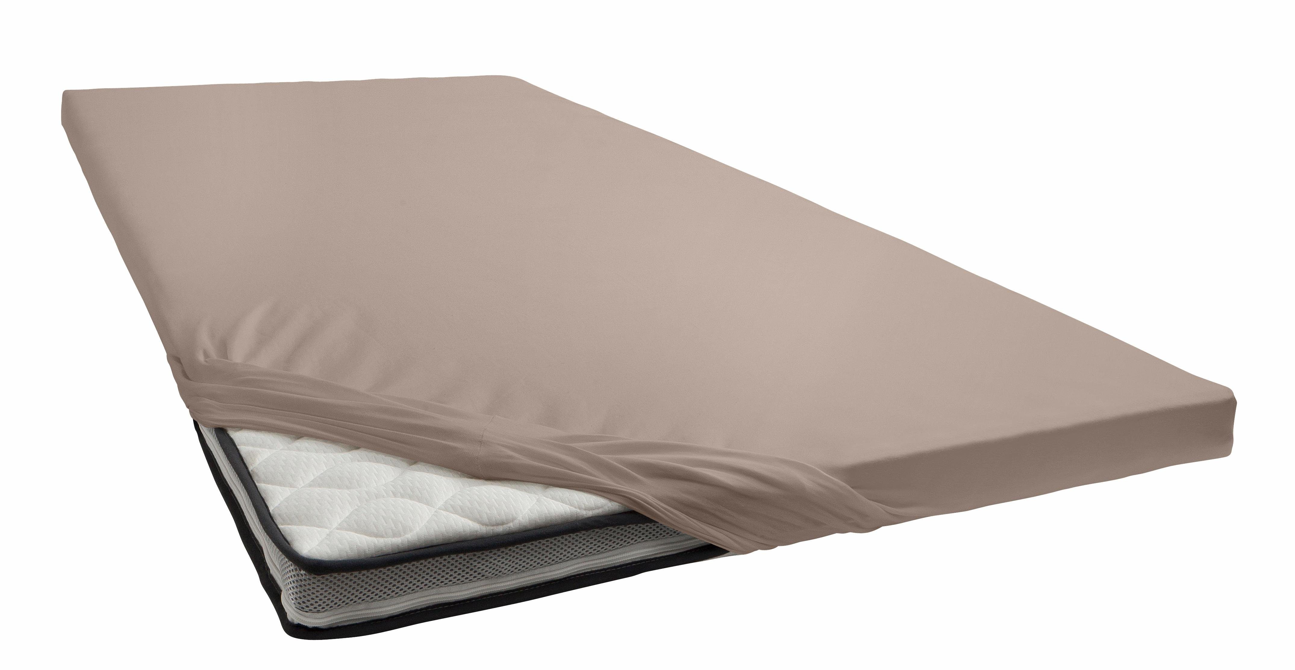 Primera Hoeslaken Elastaan-getwijnd jersey topmatras Van 95% gekamd katoen en 5% elastaan (1 stuk) hoeslakens maat 90-120 cm x 200-220 cm bruin