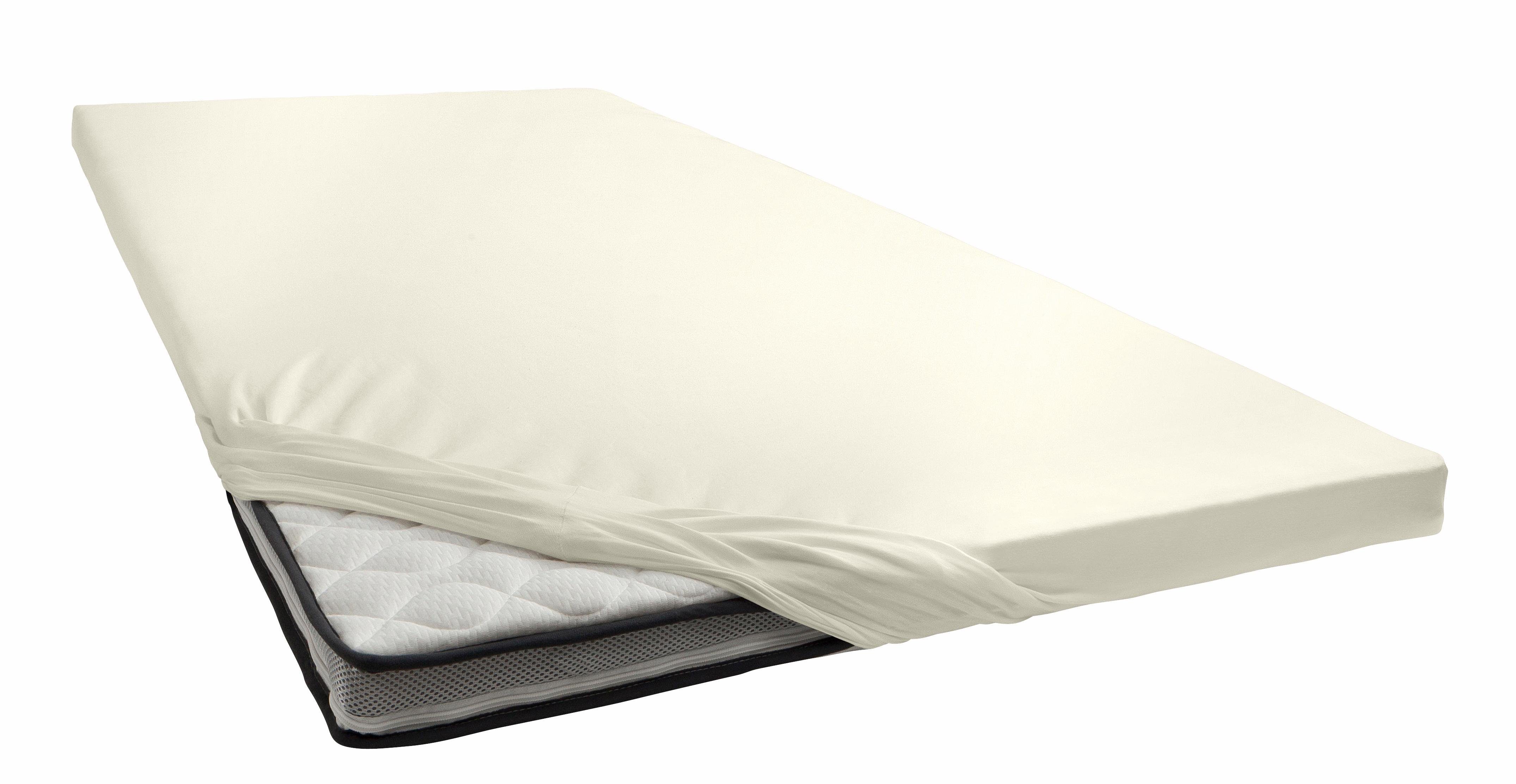 Primera Hoeslaken Elastaan-getwijnd jersey topmatras Van 95% gekamd katoen en 5% elastaan (1 stuk) hoeslakens maat 180-200 cm x 200-220 cm beige