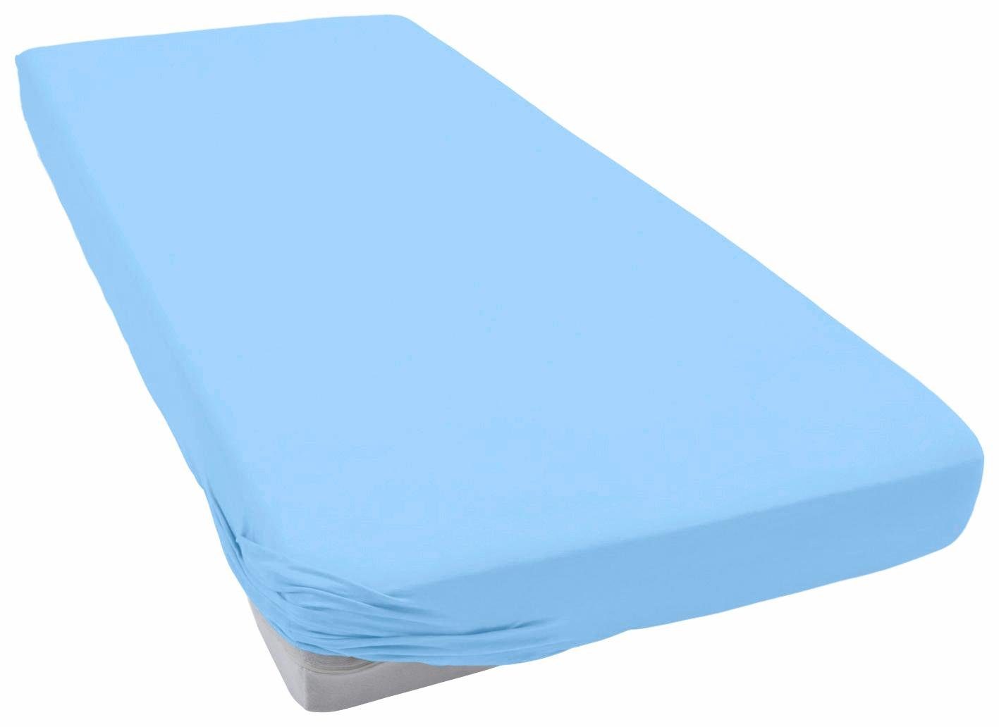 Primera Hoeslaken Teddy pluis 80% katoen, voor matrassen tot 20 cm hoogte, knus warm in de winter (1 stuk) hoeslakens maat 180-200 cm x 200 cm blauw