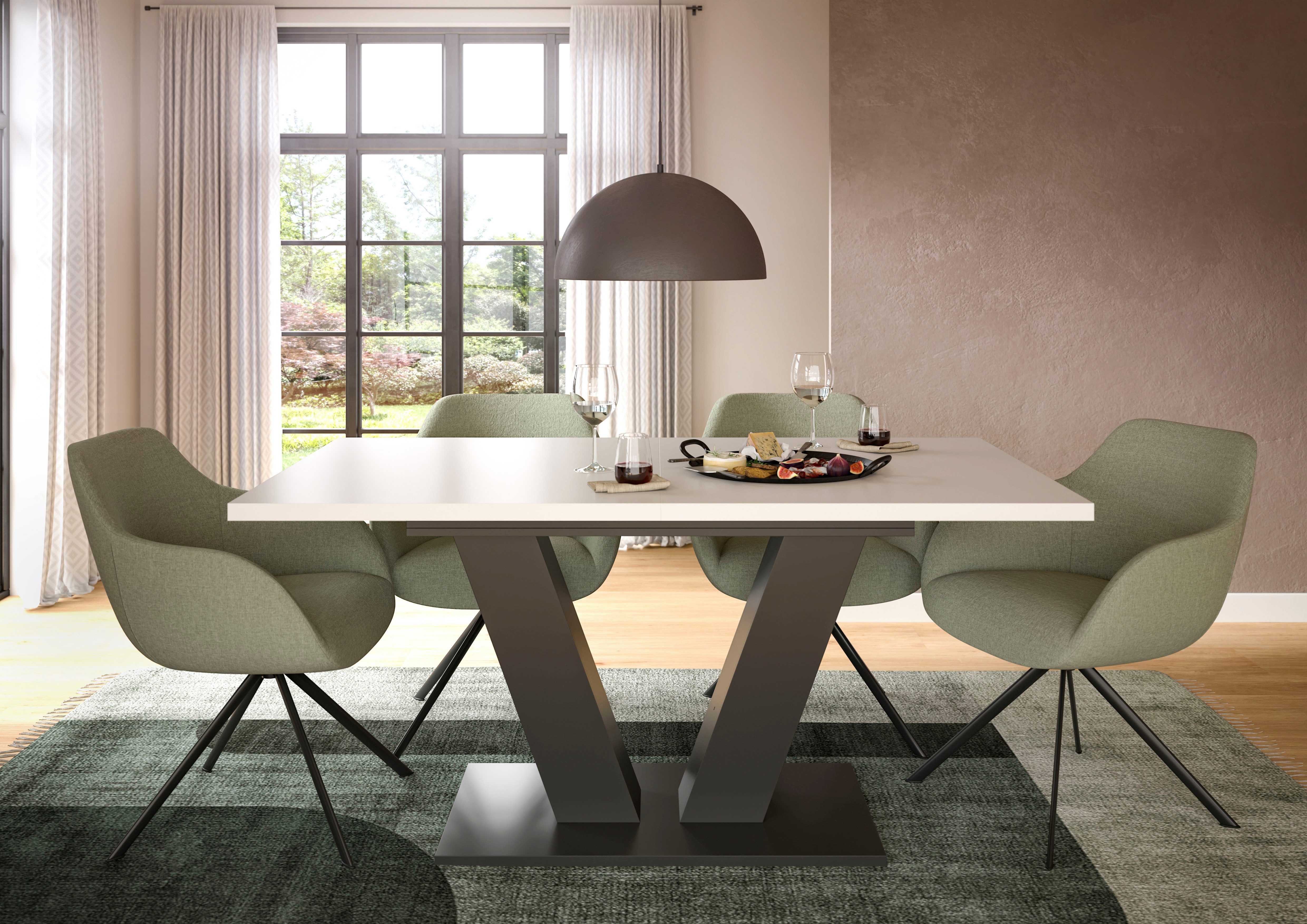 INOSIGN Eettafel Motus, uitschuifbaar 150 - 190 cm, inclusief 40 cm inlegplaat