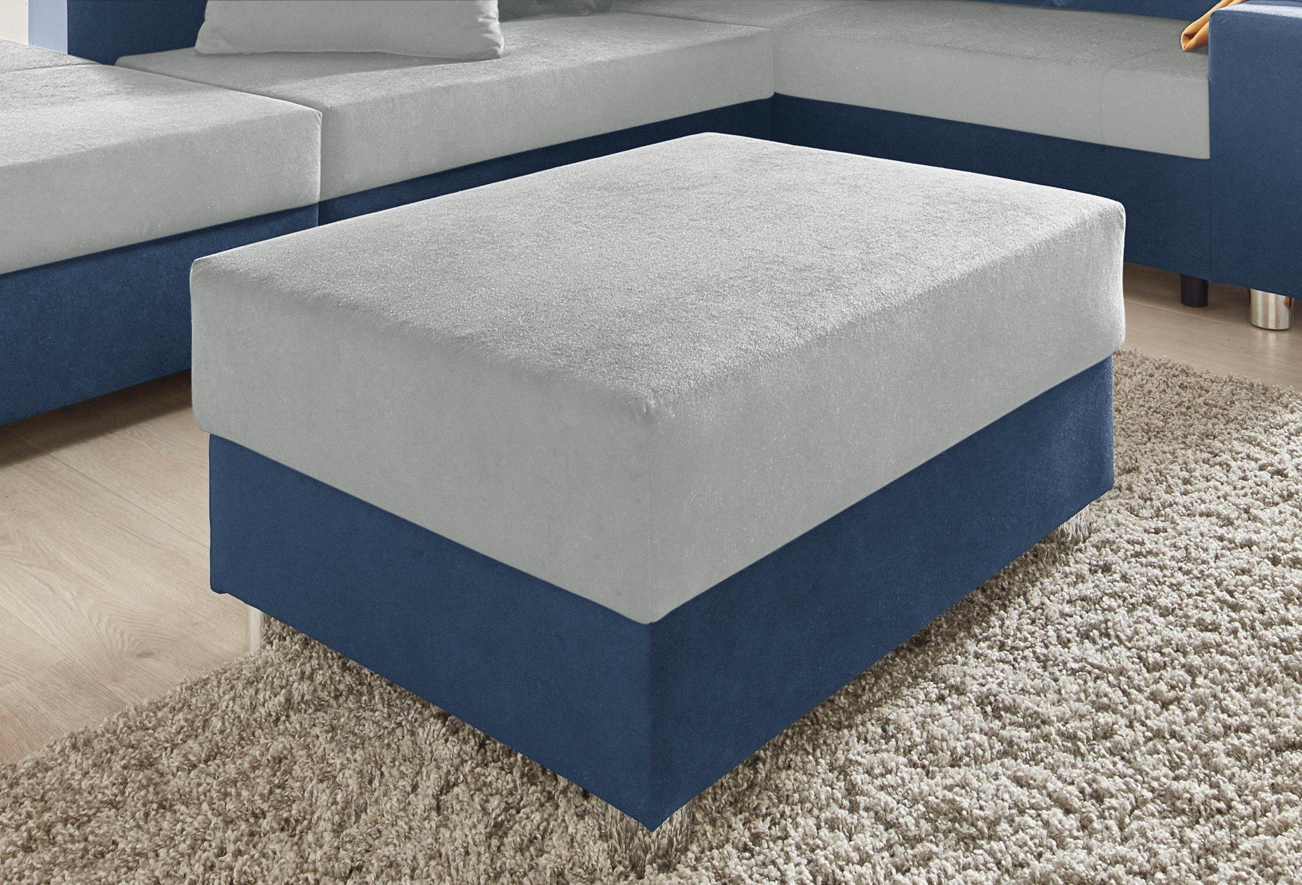 COLLECTION AB Hocker Paris met binnenvering hockers maat Microvezel PRIMABELLE blauw