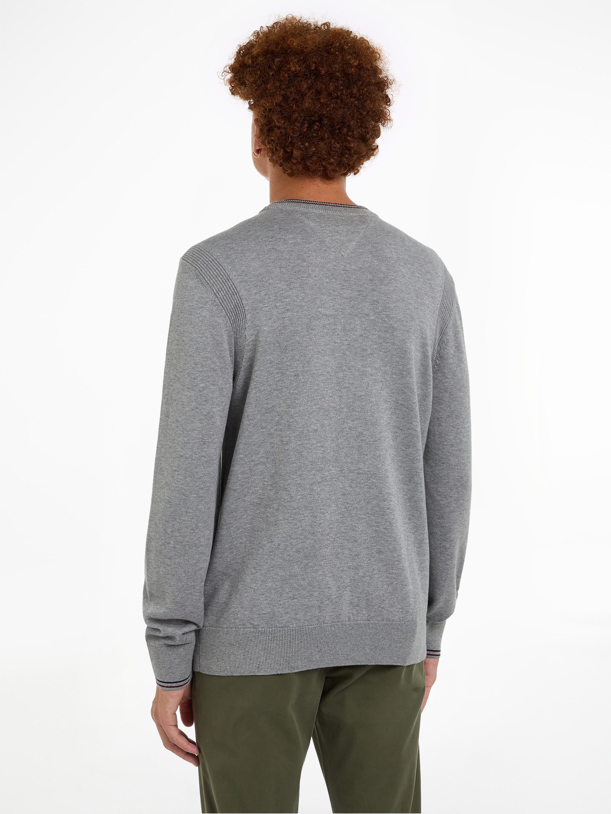 Tommy Hilfiger Trui met ronde hals RWB COTTON CREW NECK kleuraccenten in tommy kleuren