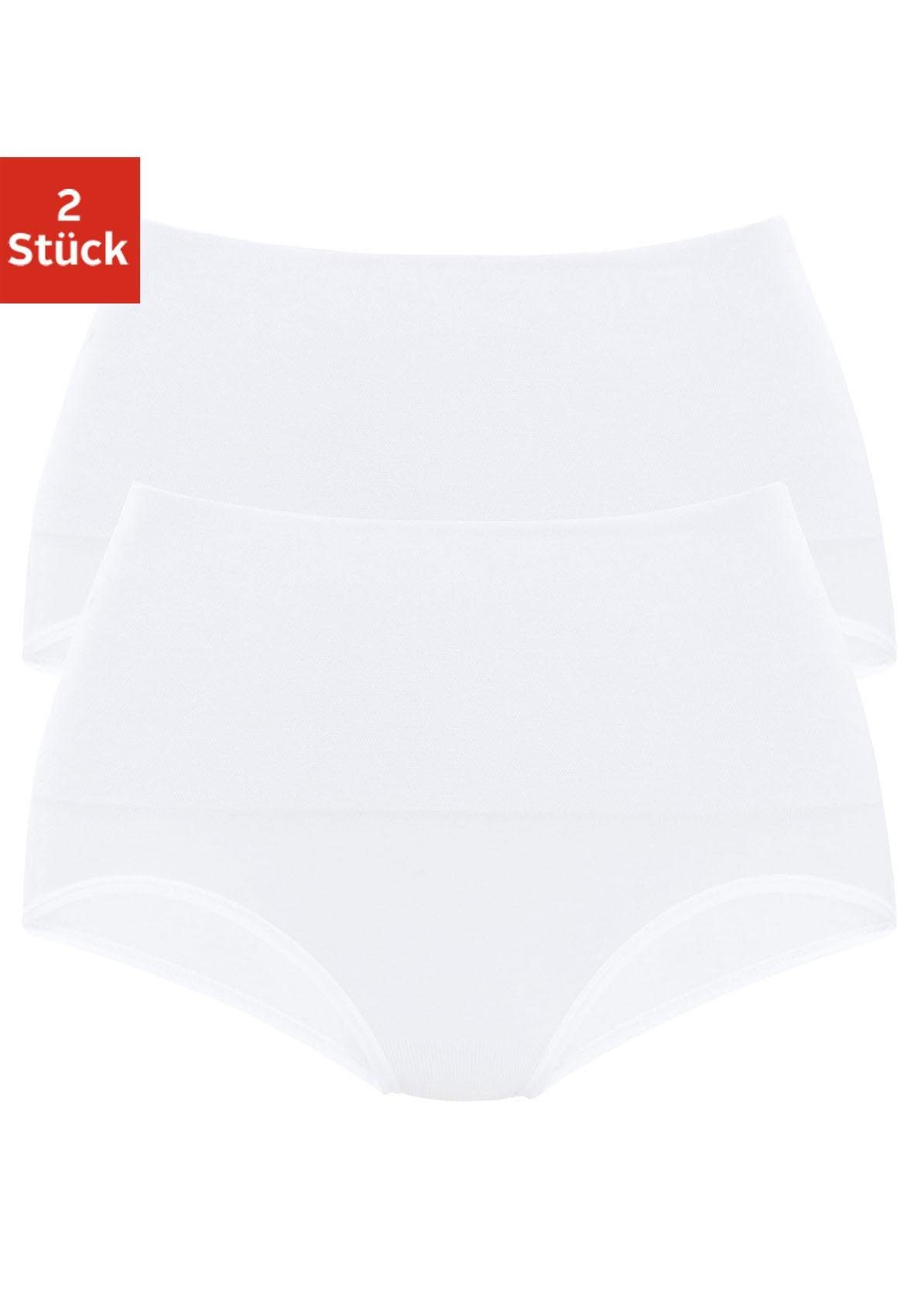 Petite fleur Modellerende slip van elastische katoen, shape wear (2 stuks, Set van 2) dames slips maat 48/50 wit
