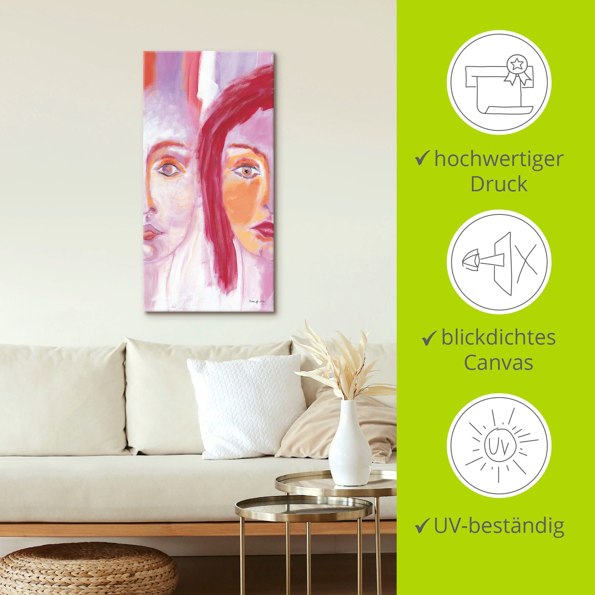 Artland Artprint op linnen Gezichten gespannen op een spieraam