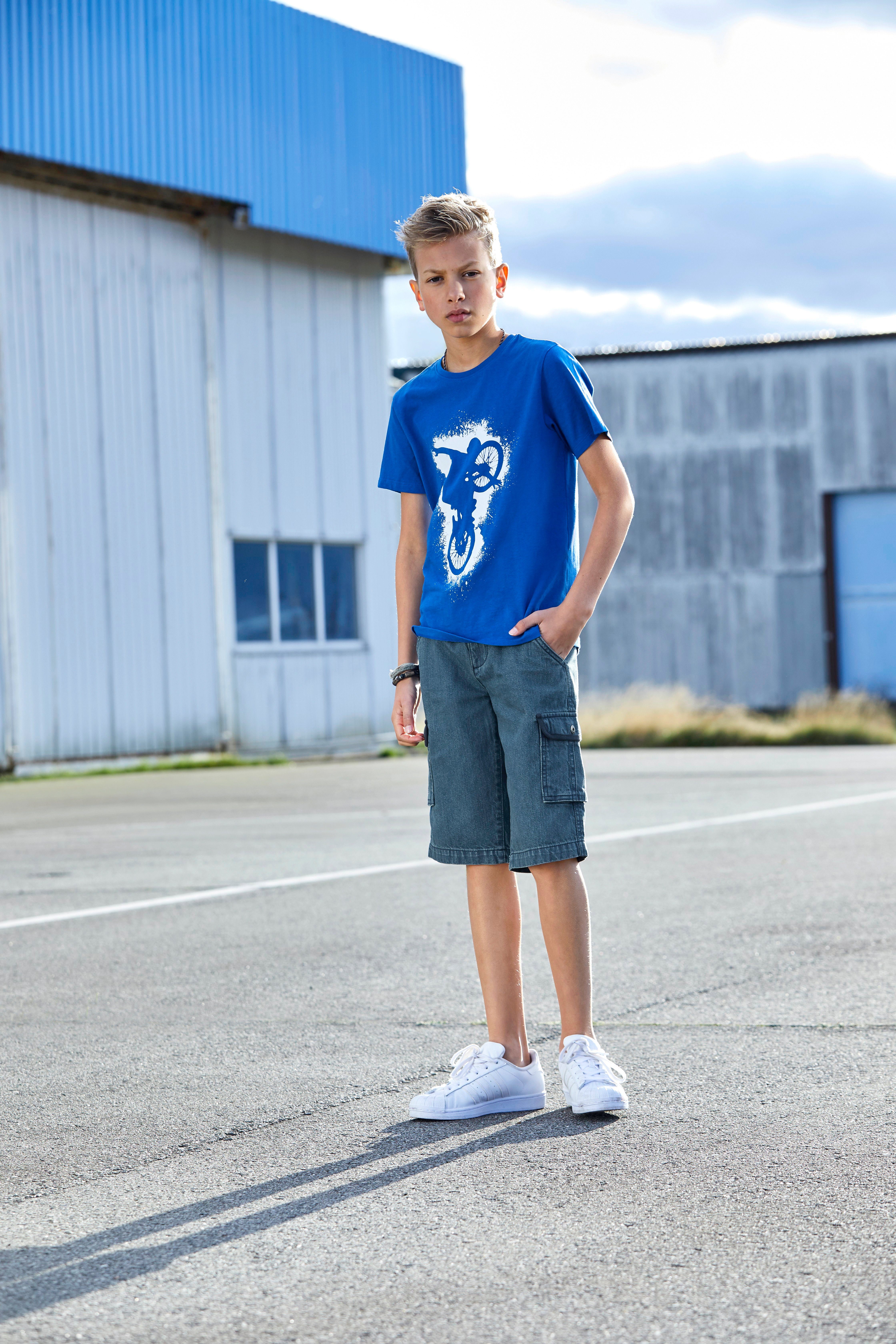 KIDSWORLD T-shirt Met casual print: BIKER Korte mouwen, bedrukt, ronde hals, van katoen