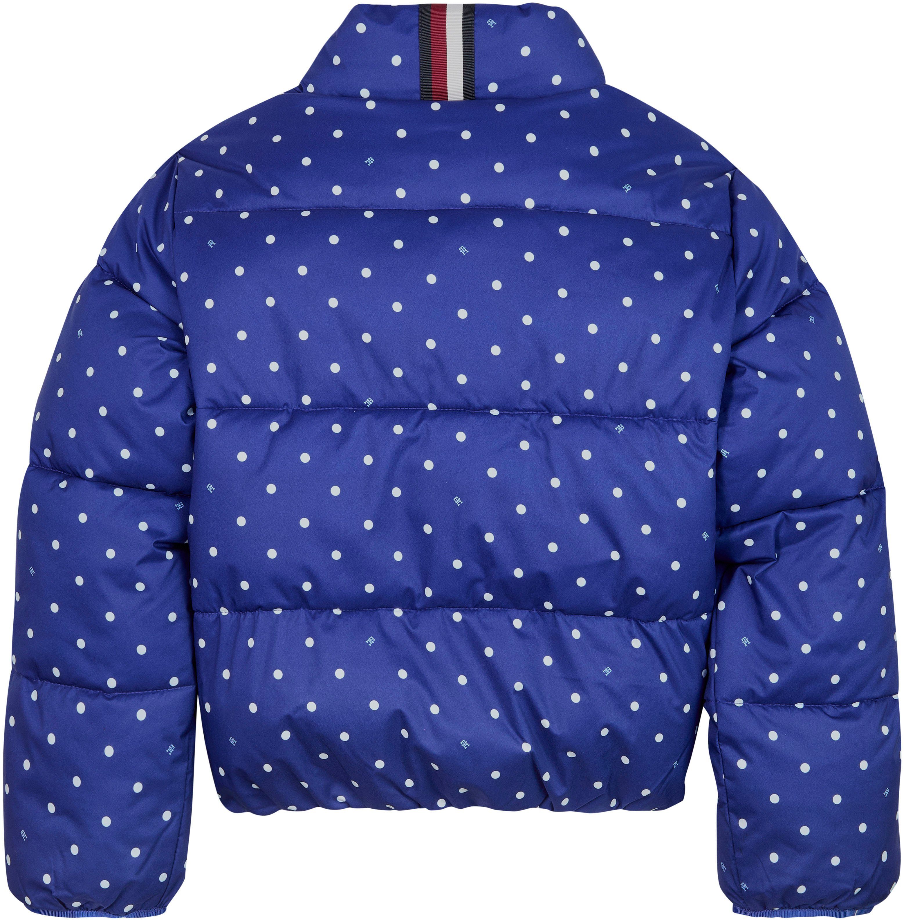 Tommy Hilfiger Winterjack ALLOVER PRINTED PUFFER JACKET Kinderen Kids Junior MiniMe, met allover stippenpatroon