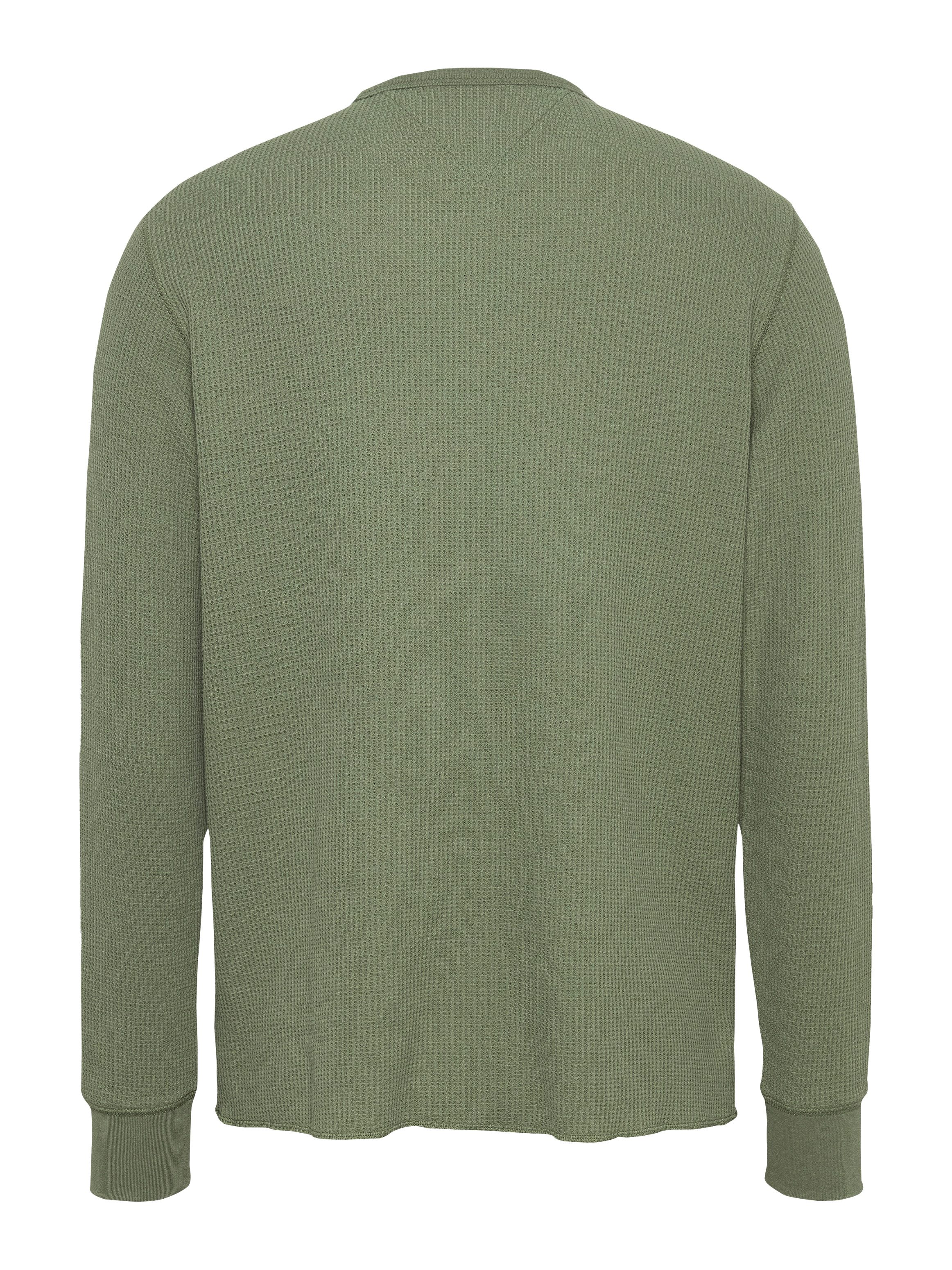 TOMMY JEANS Shirt met lange mouwen TJM SLIM WAFFLE L/S TEE EXT