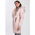 alpenblitz doorgestikte jas sledetocht met contrastkleurige imitatieleren piping  2-wegrits - nieuwe collectie roze