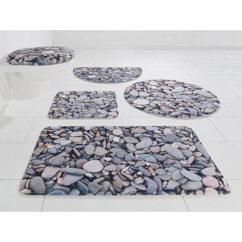 Badmat, set voor hangend toilet, MY HOME SELECTION, »stenen«, hoogte 14 mm, memory-schuim