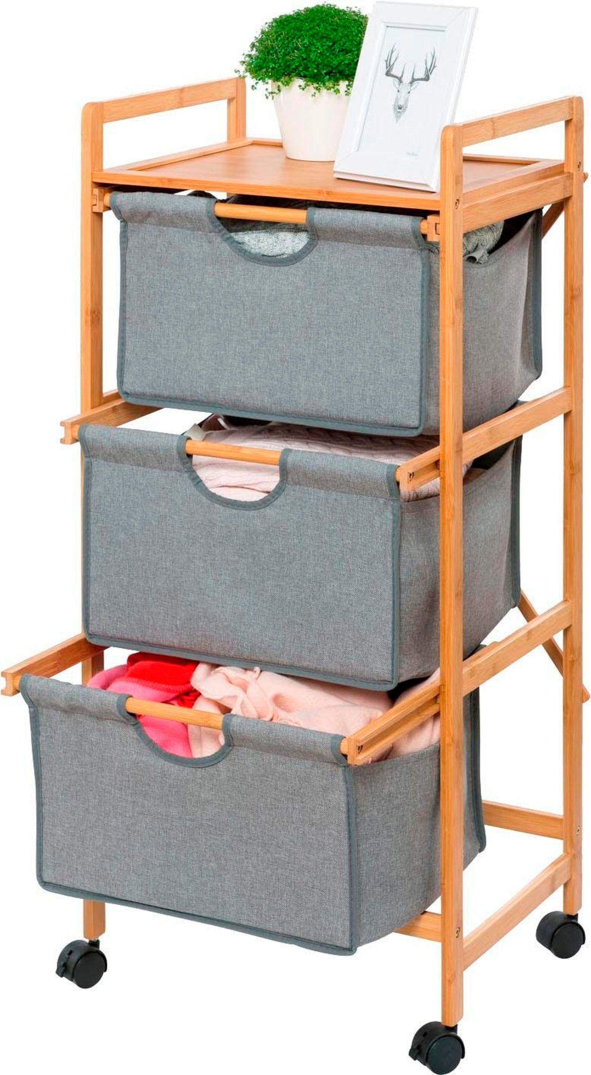 WENKO Trolley Bahari Badkamermeubel van bamboe