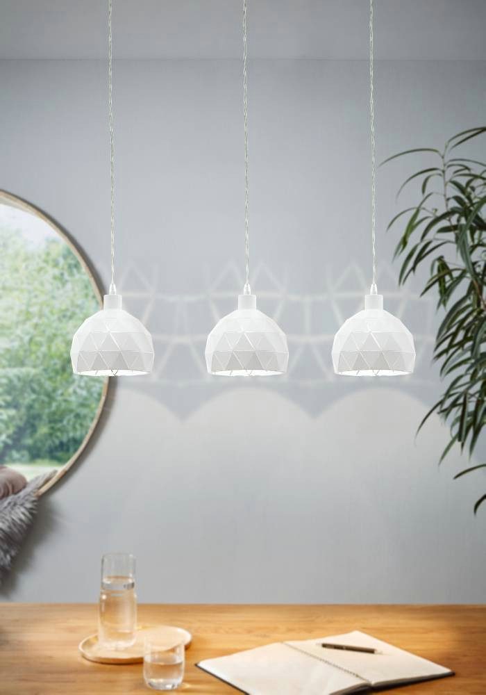 EGLO Hanglamp ROCCAFORTE Hanglamp, hanglamp van staal, kleur: wit, fitting: E14 (1 stuk)