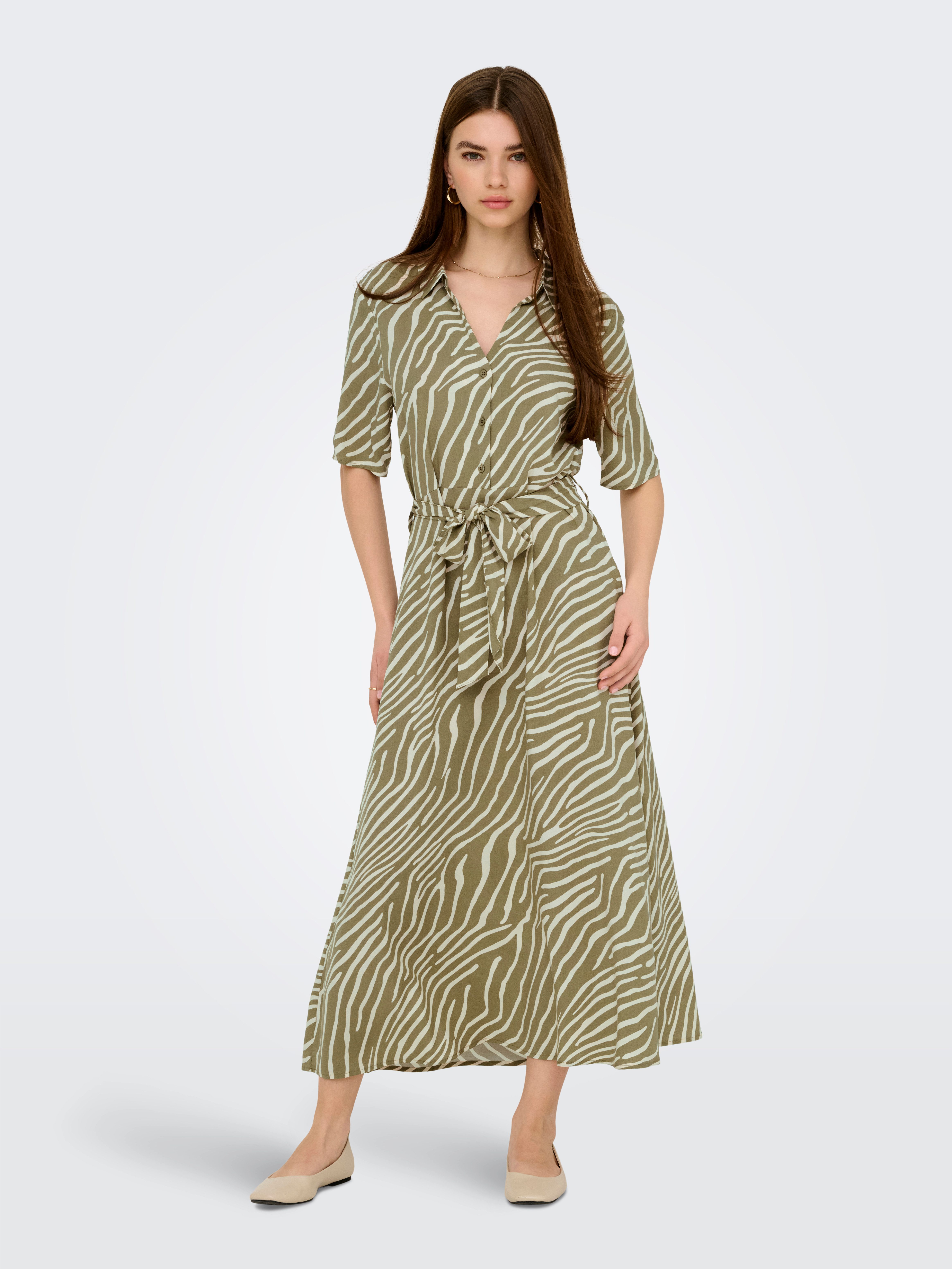 JDY Jurk met overhemdkraag JDYSTARSEZEN LIFE 2/4 MIDIDRESS WVN NOOS