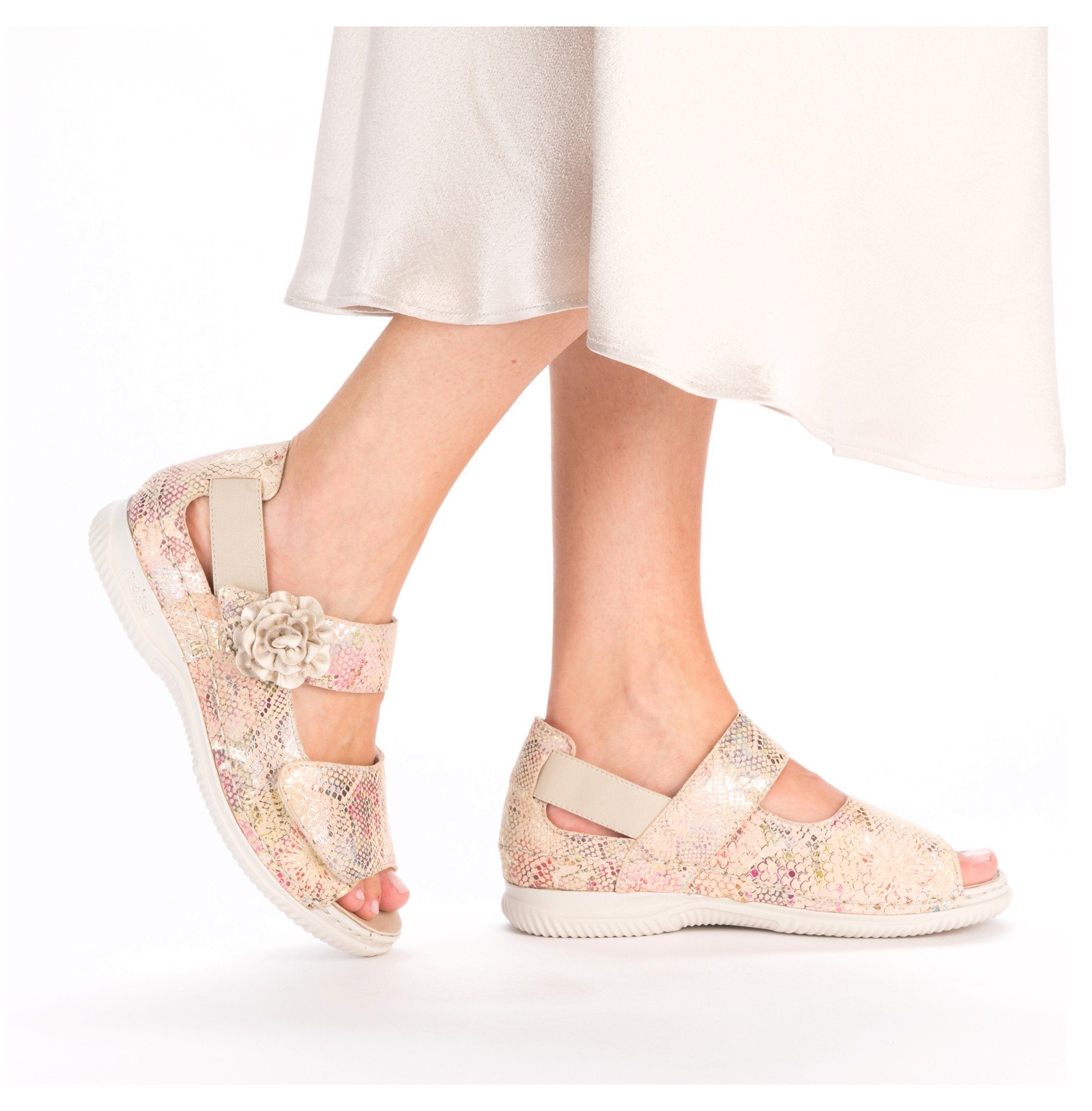 Rieker Sandalen , zomerschoen, sandaal, sleehak, met klittenbandsluitingen