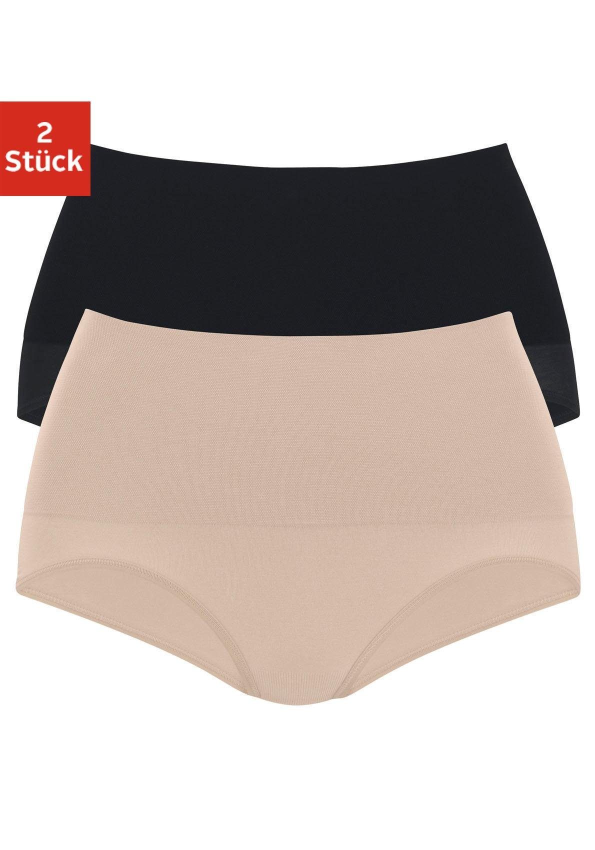 Petite fleur Modellerende slip van elastische katoen, shape wear (2 stuks, Set van 2) dames slips maat 40/42 zwart