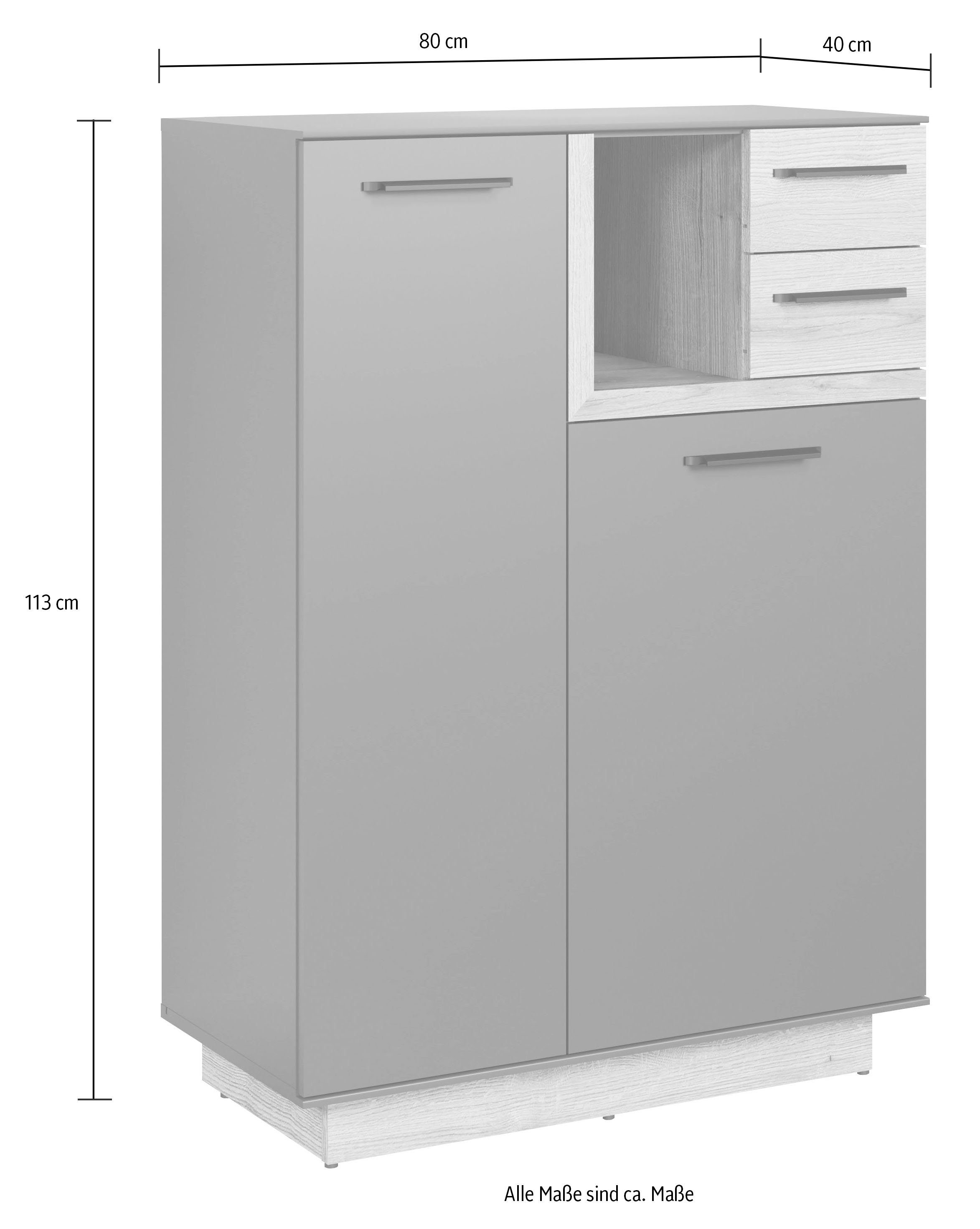 INOSIGN Halmeubelset Premont Elegante garderobemeubels op sokkels - Met 2 spiegels - Soft-Close (5-delig)