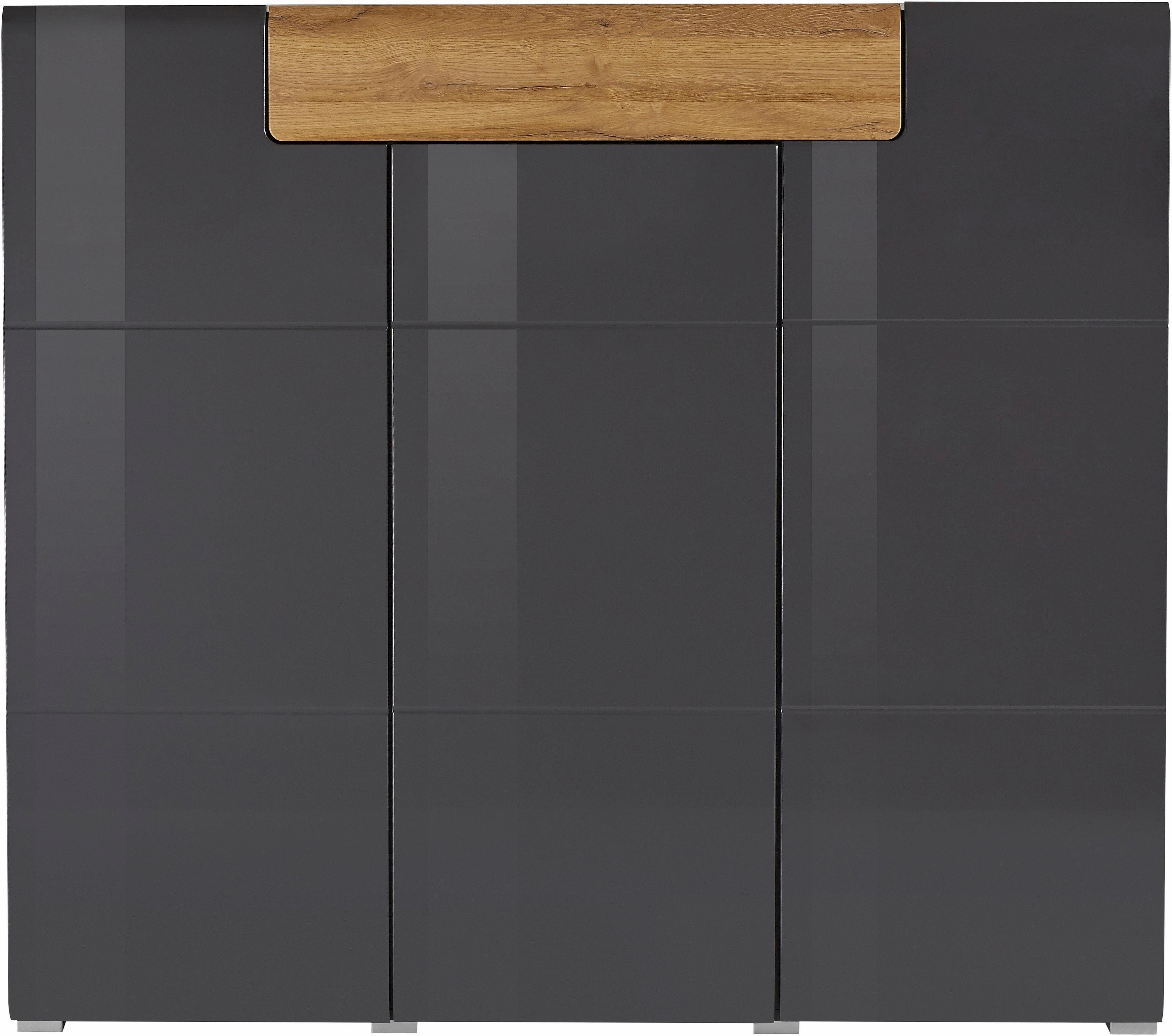 INOSIGN Highboard Toledo, breedte 147,5 cm, modieuze hoge kast met 3 deuren 1 lade