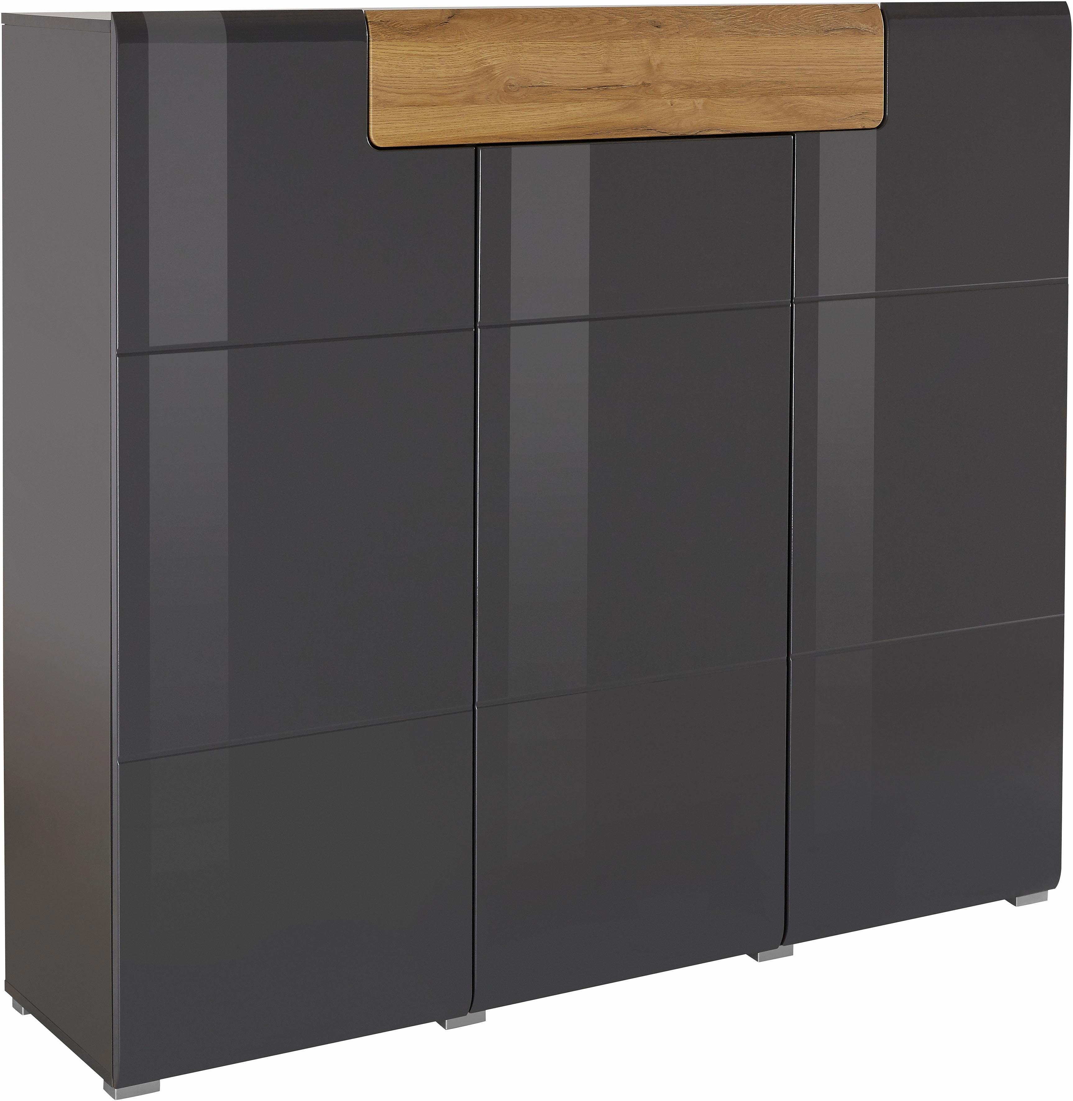 INOSIGN Highboard Toledo, breedte 147,5 cm, modieuze hoge kast met 3 deuren 1 lade
