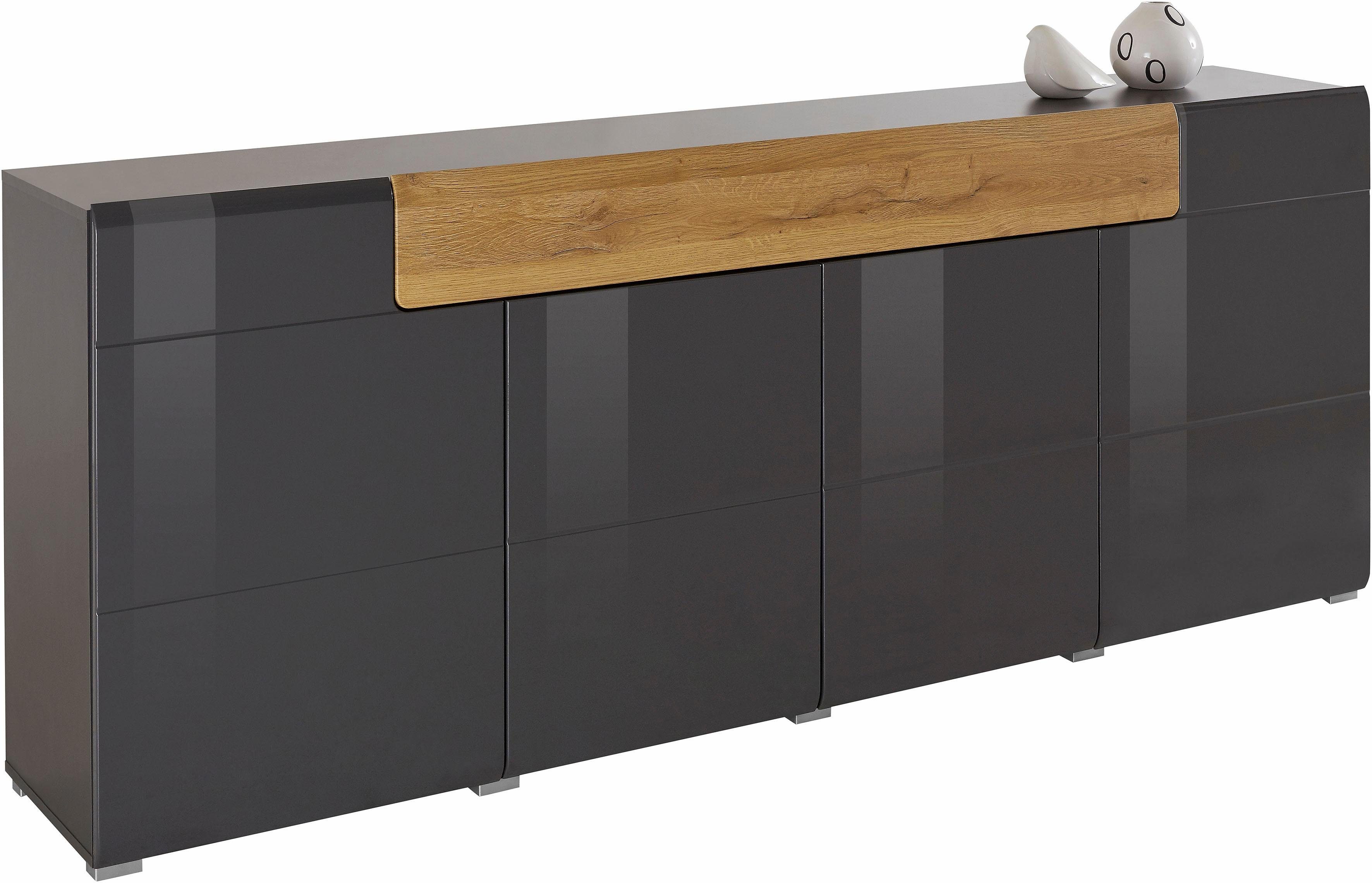 INOSIGN Dressoir Toledo, breedte 208 cm, moderne kast met decoratief freeswerk, greeploos